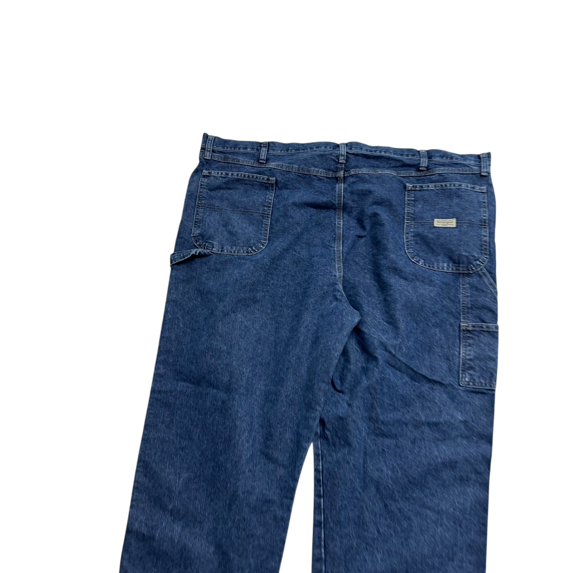 Wrangler Carpenter Jeans W50 L32 Mens Mid Blue Relaxed Straight Fit Denim (E)