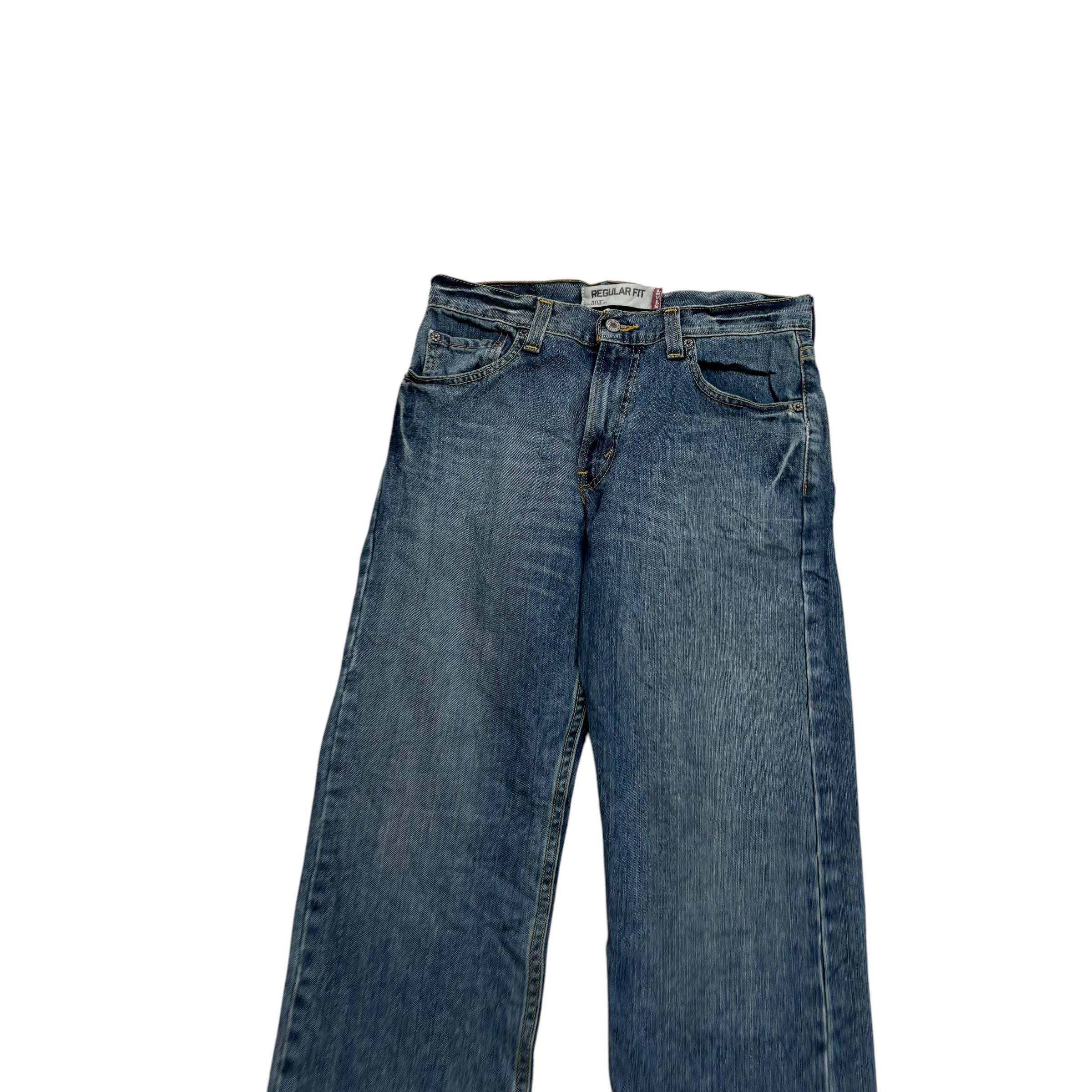 Levis 505 Jeans W30 L30 Mens Dark Blue Regular Straight Fit Vintage Denim