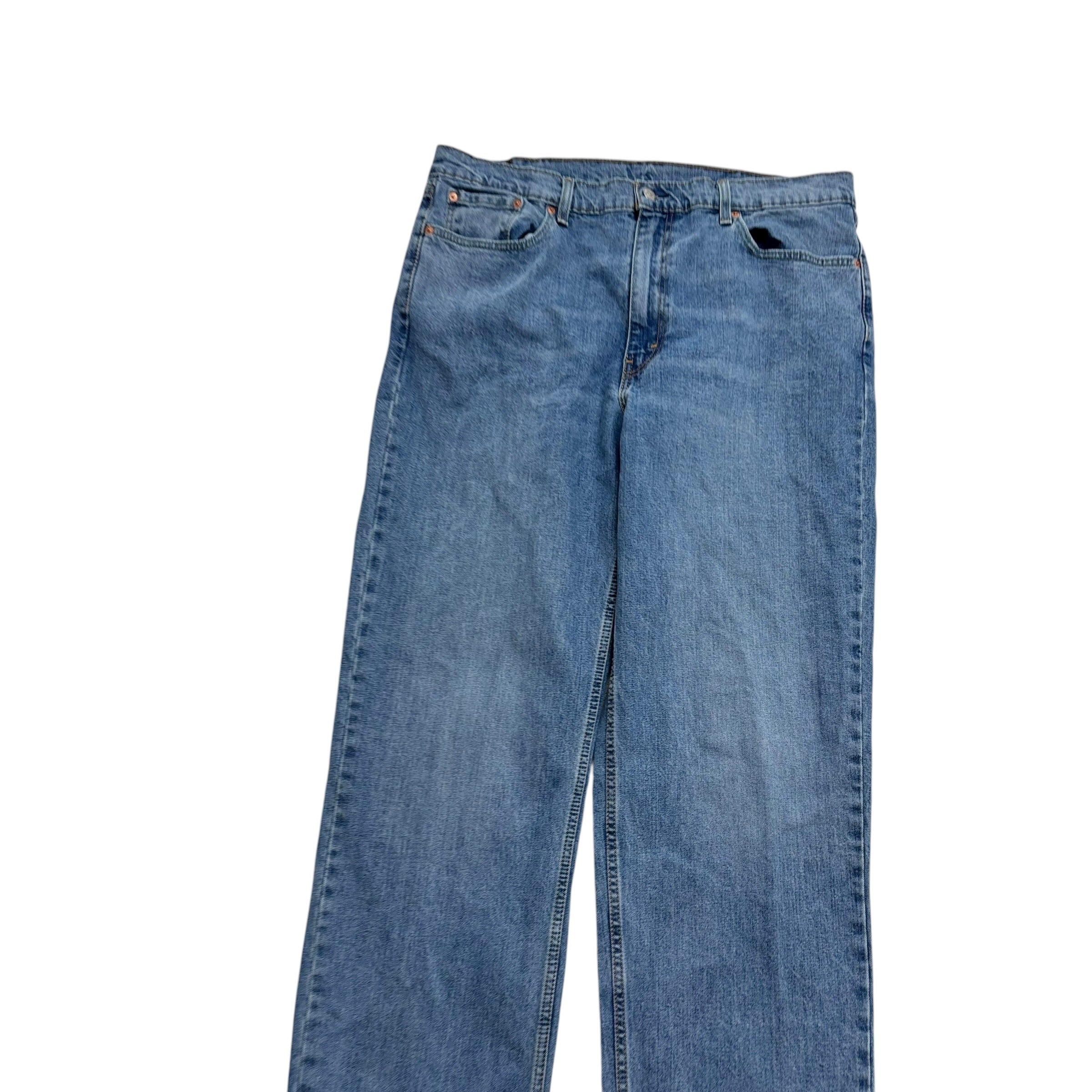 Levis 550 Jeans W38 L38 Mens Light Blue Relaxed Straight Fit Stretch Denim (E)