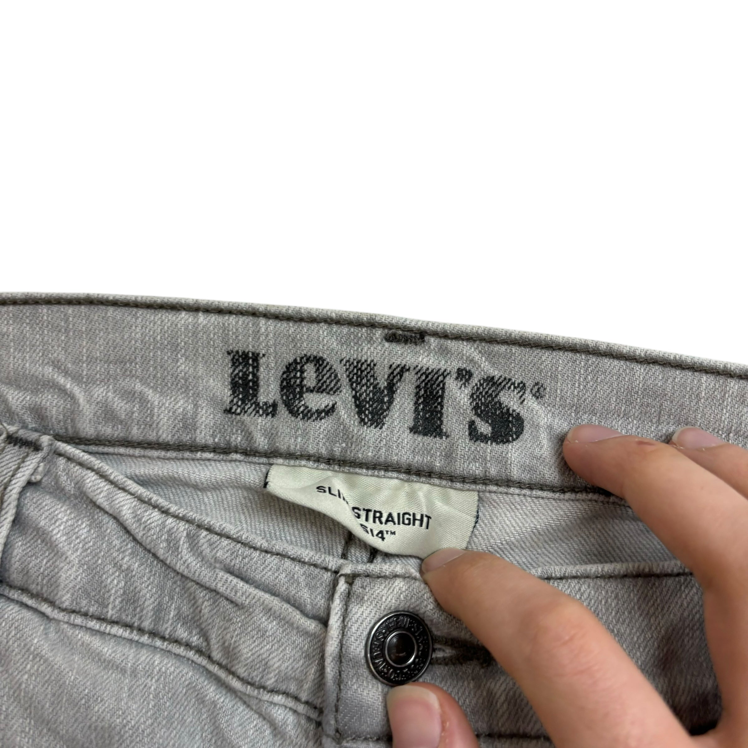 Levis 514 Jeans W36 L32 Mens Grey Regular Straight Fit Vintage Denim