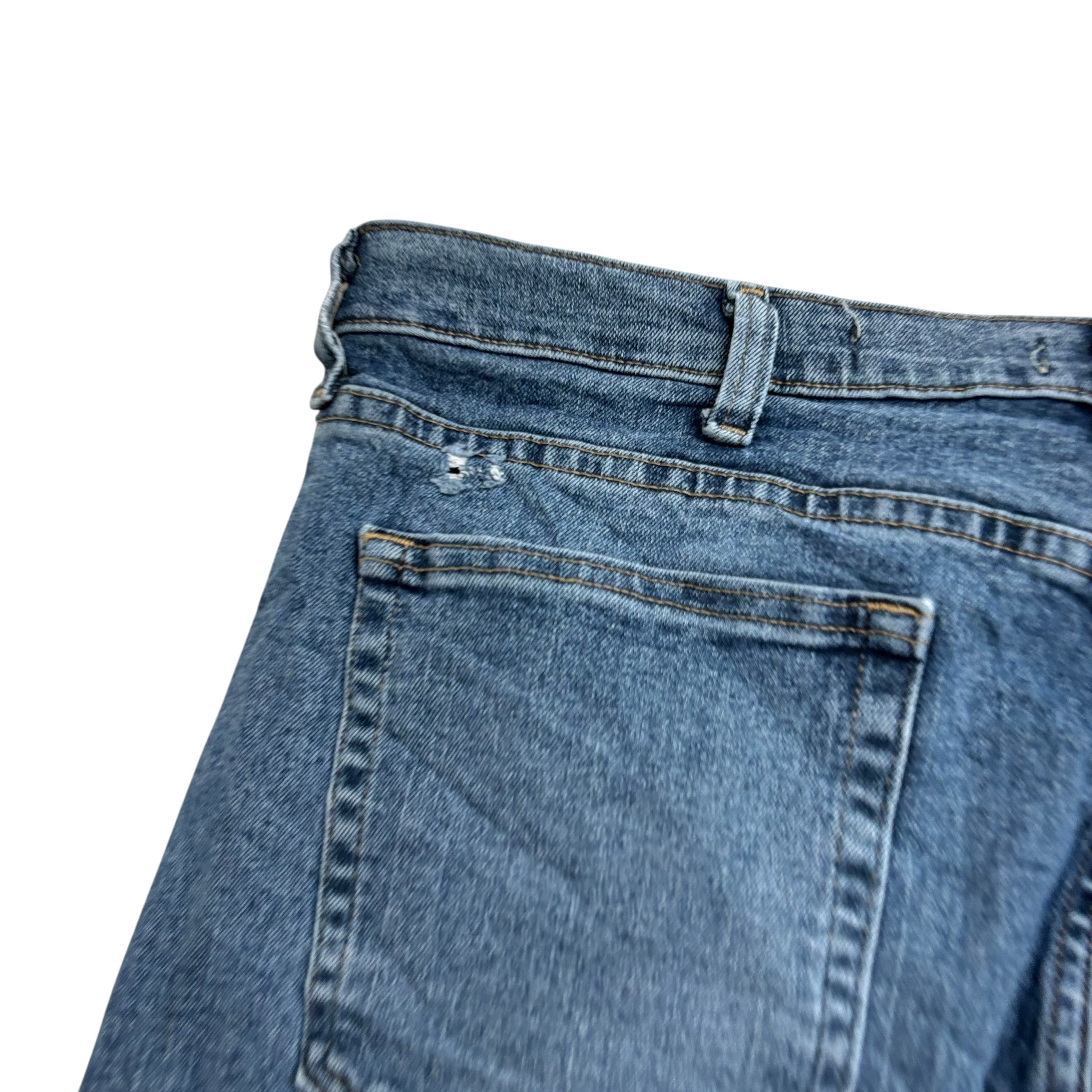 Wrangler Jeans W36 L30 Mens Mid Blue Relaxed Straight Fit Stretch Denim (F)