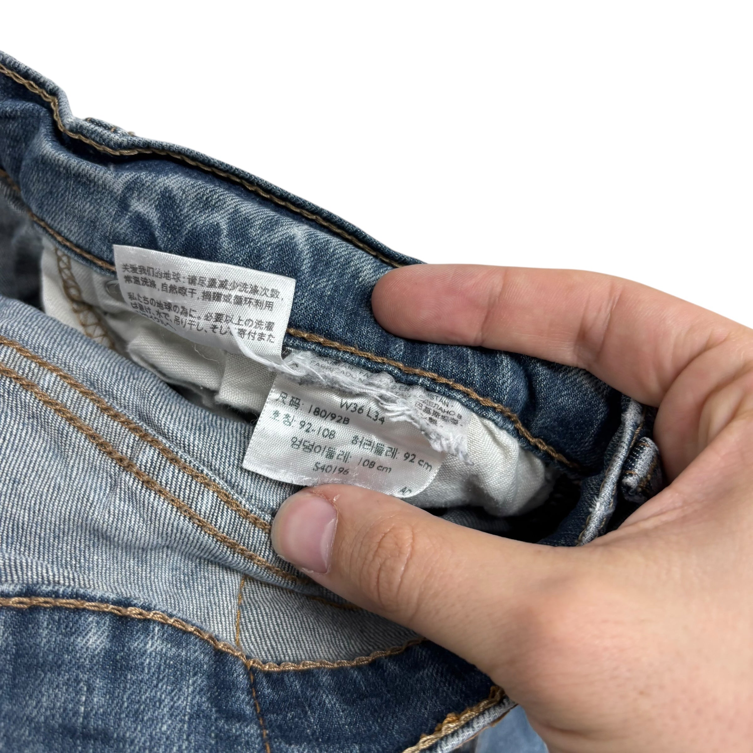 Levis 559 Jeans W36 L33 Mens Blue Relaxed Straight Fit Stretch Denim (F)