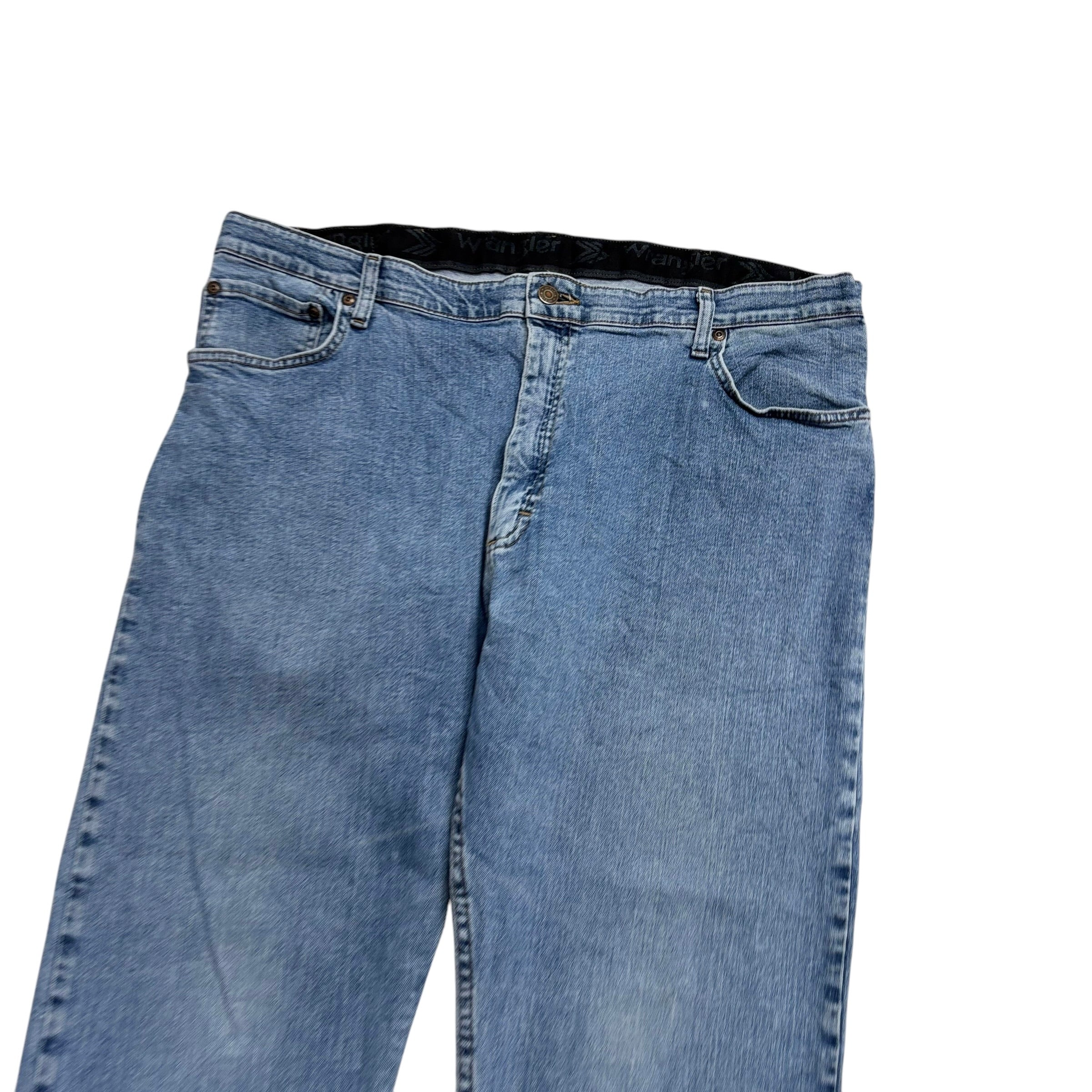 Wrangler Jeans W40 L30 Mens Light Blue Regular Straight Fit Stretch Denim (E)