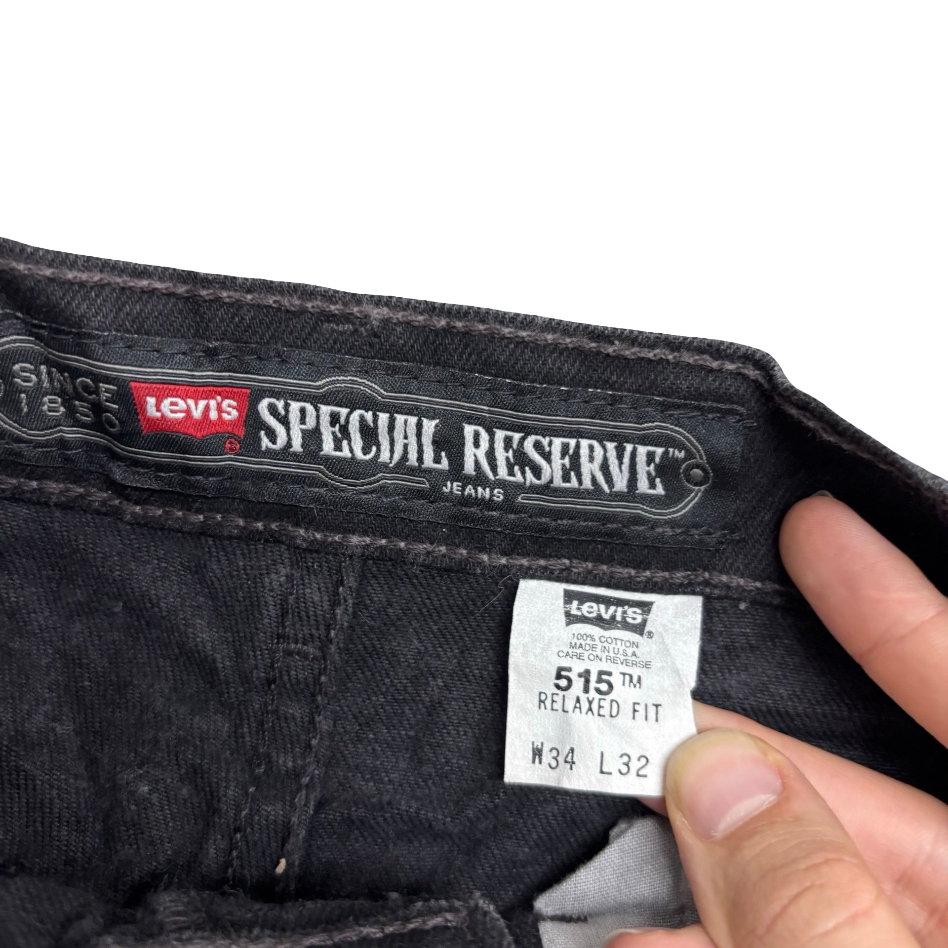 Levis 515 Jeans W33 L32 Mens Black Relaxed USA Made Vintage Special Reserve (E)