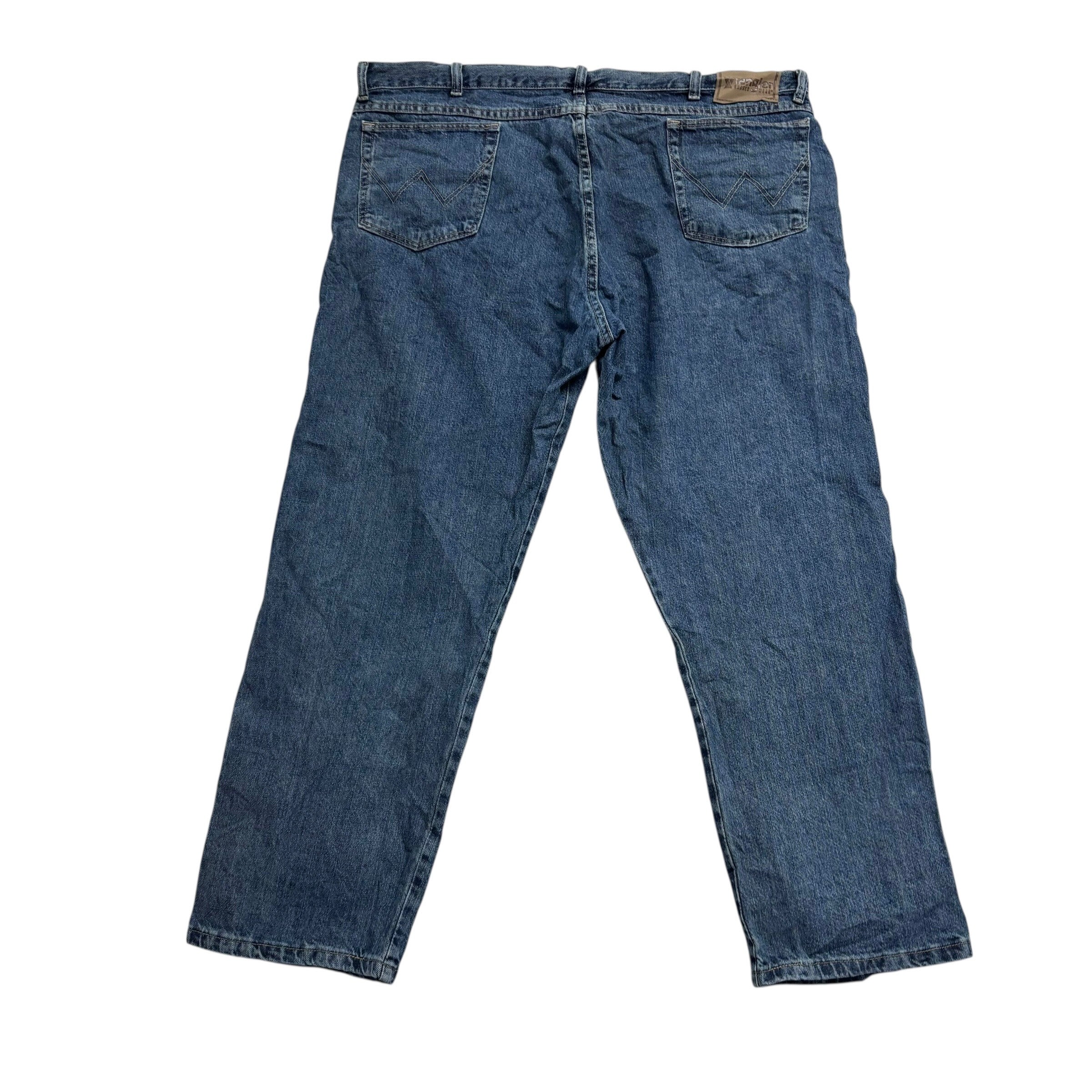 Wrangler Jeans W42 L30 Mens Mid Blue Baggy Relaxed Straight Fit Denim (E)