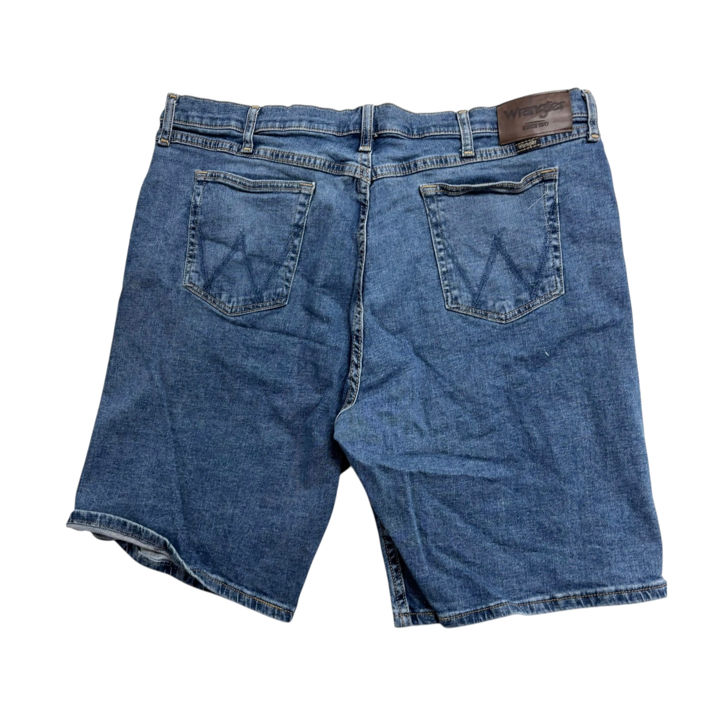 Wrangler Jorts W40 Mens Denim Shorts Mid Blue Regular Fit Stretch