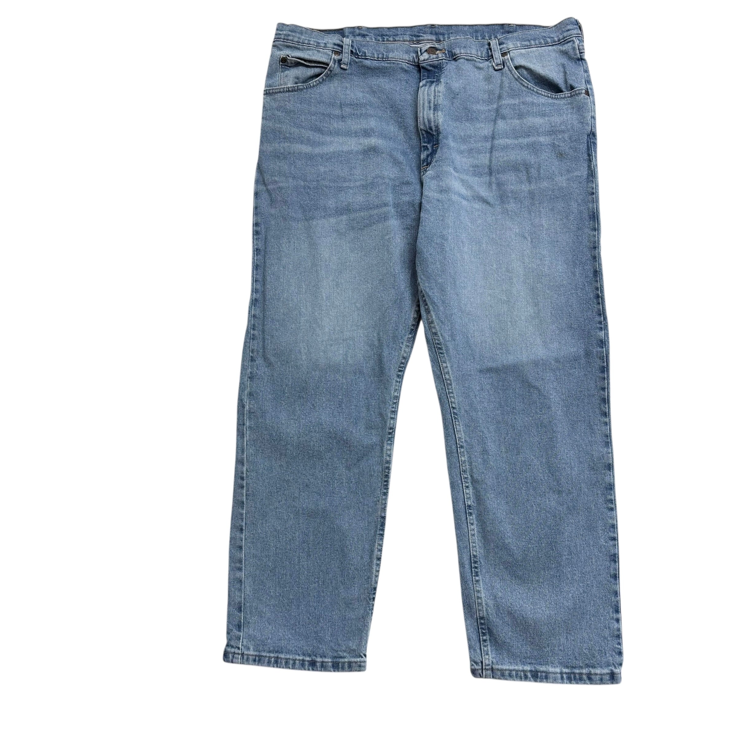 Wrangler Jeans W42 L30 Mens Light Blue Relaxed Straight Fit Stretch Denim (E)