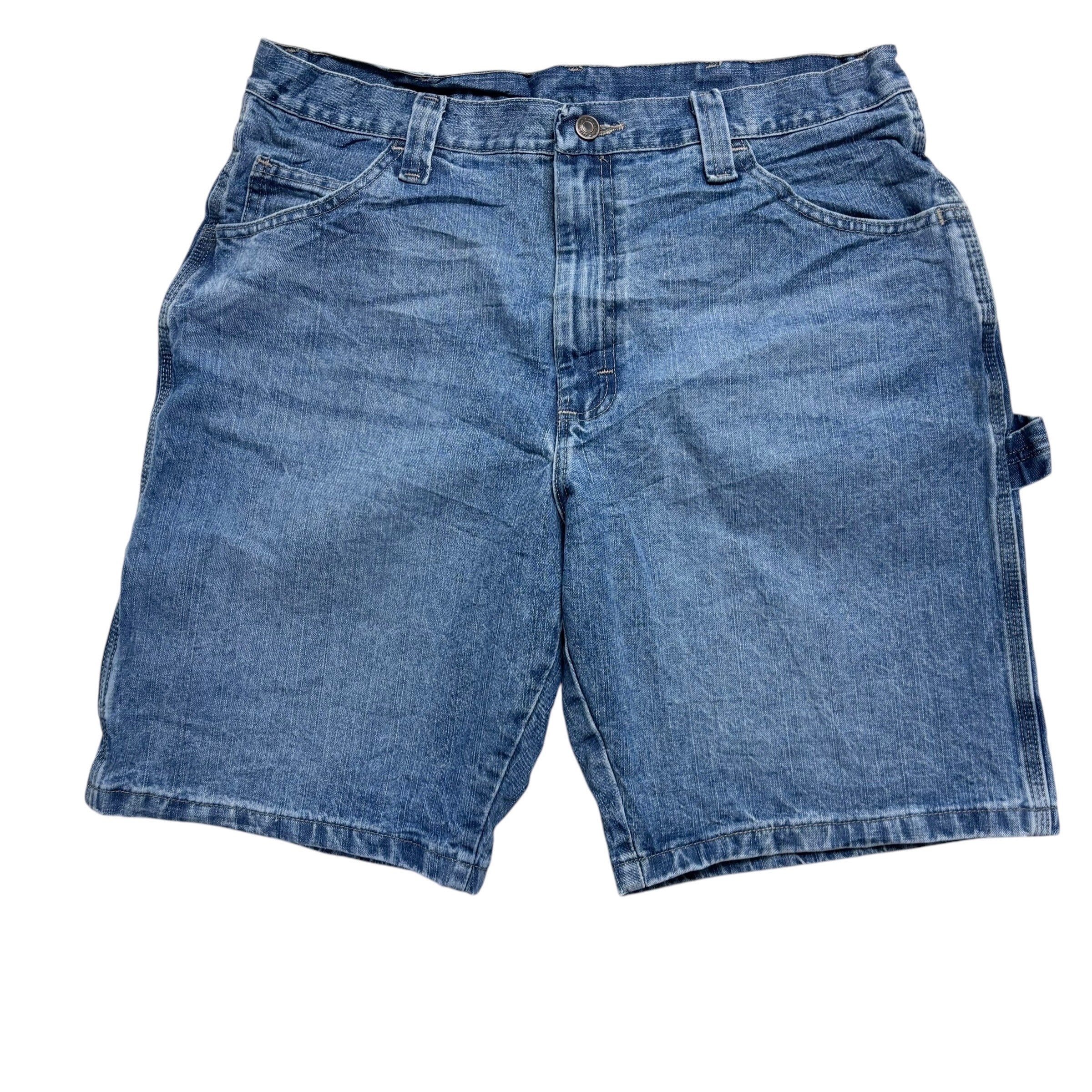 Wrangler Baggy Jorts W34 Mens Light Blue Denim Shorts Relaxed Fit Carpenter (E)