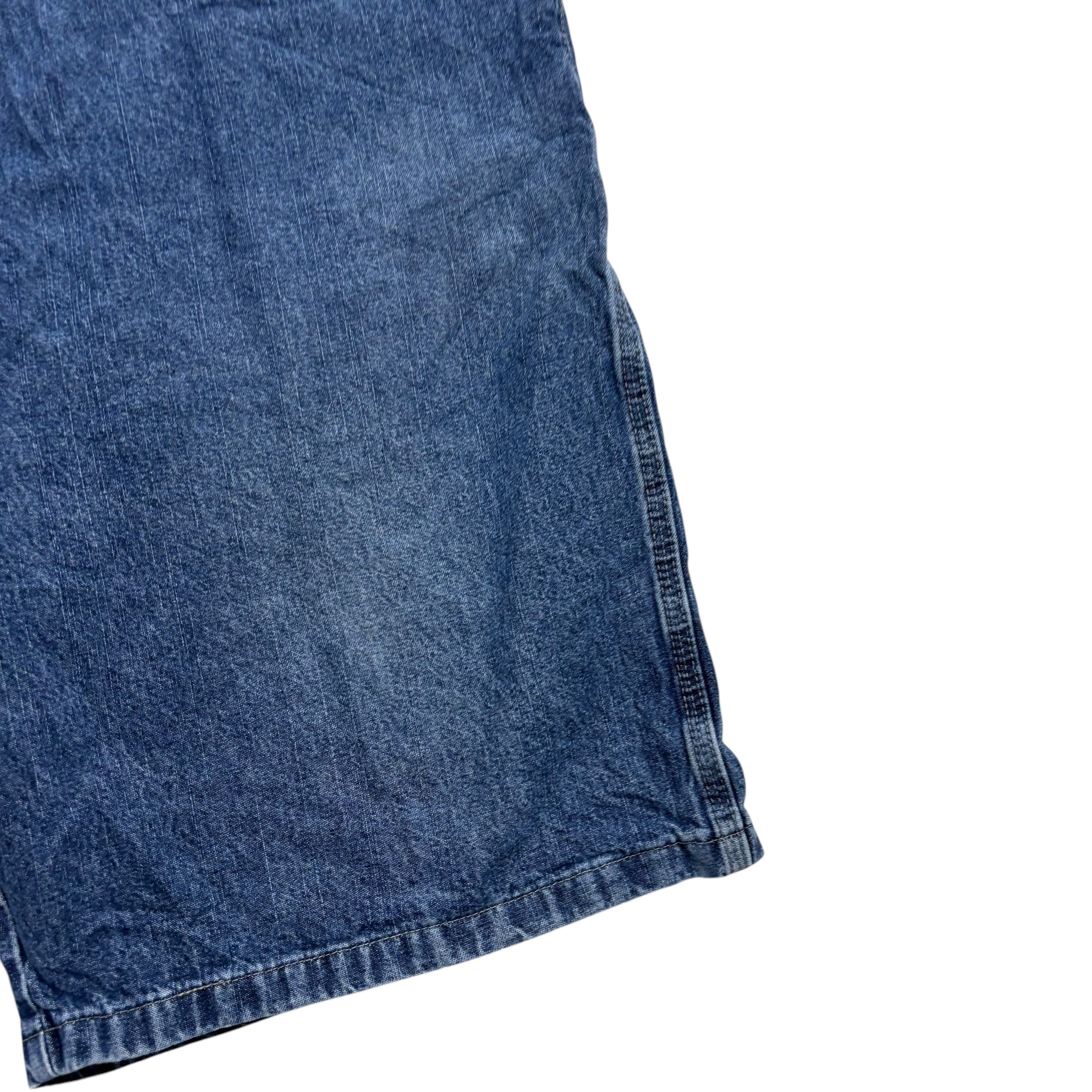 Wrangler Jorts W44 Mens Mid Blue Denim Shorts Baggy Relaxed Carpenter