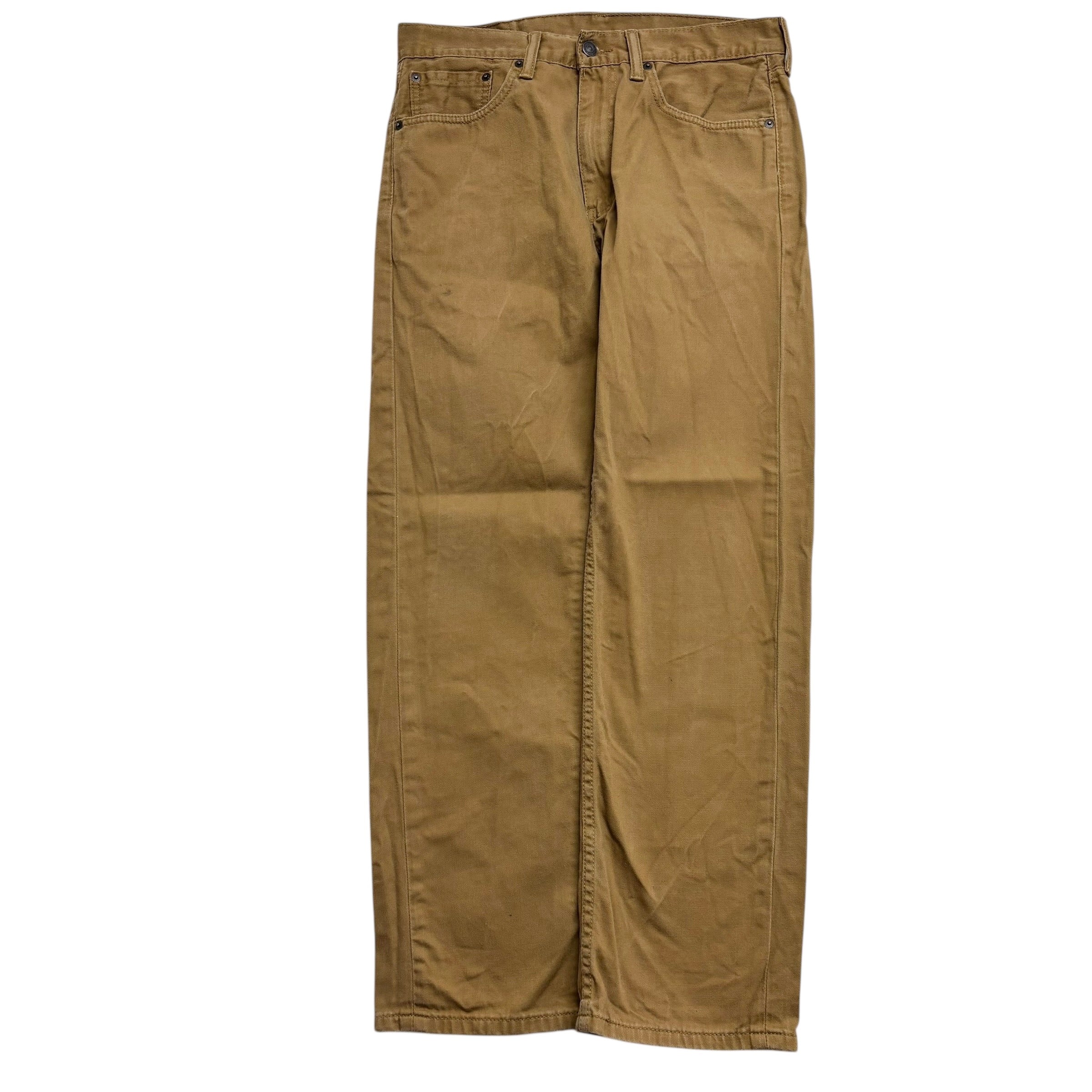 Levis 505 Trousers W32 L30 Mens Tan Regular Straight Fit Pants