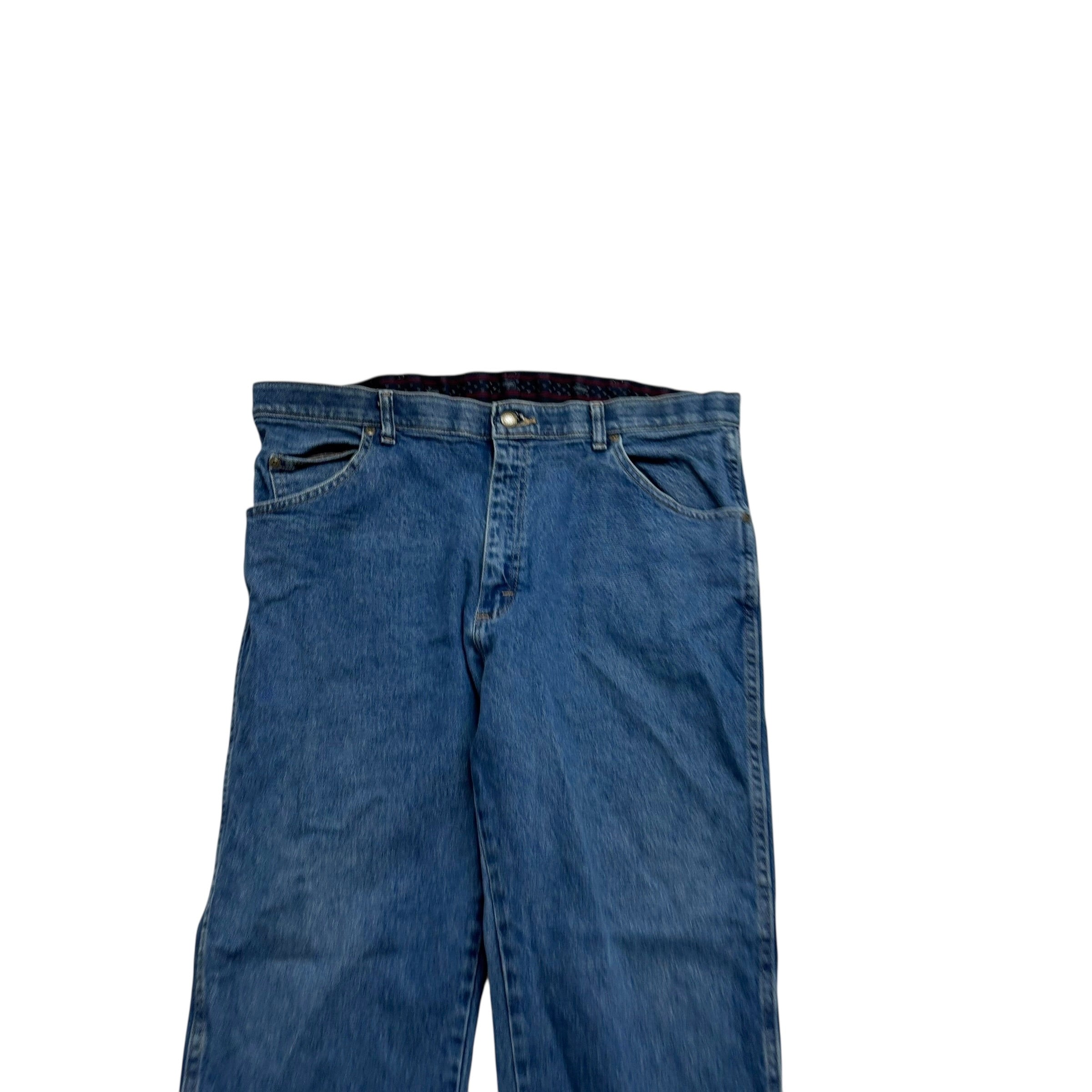 Wrangler Jeans W38 L29 Mens Mid Blue Regular Straight Fit Stretch Denim