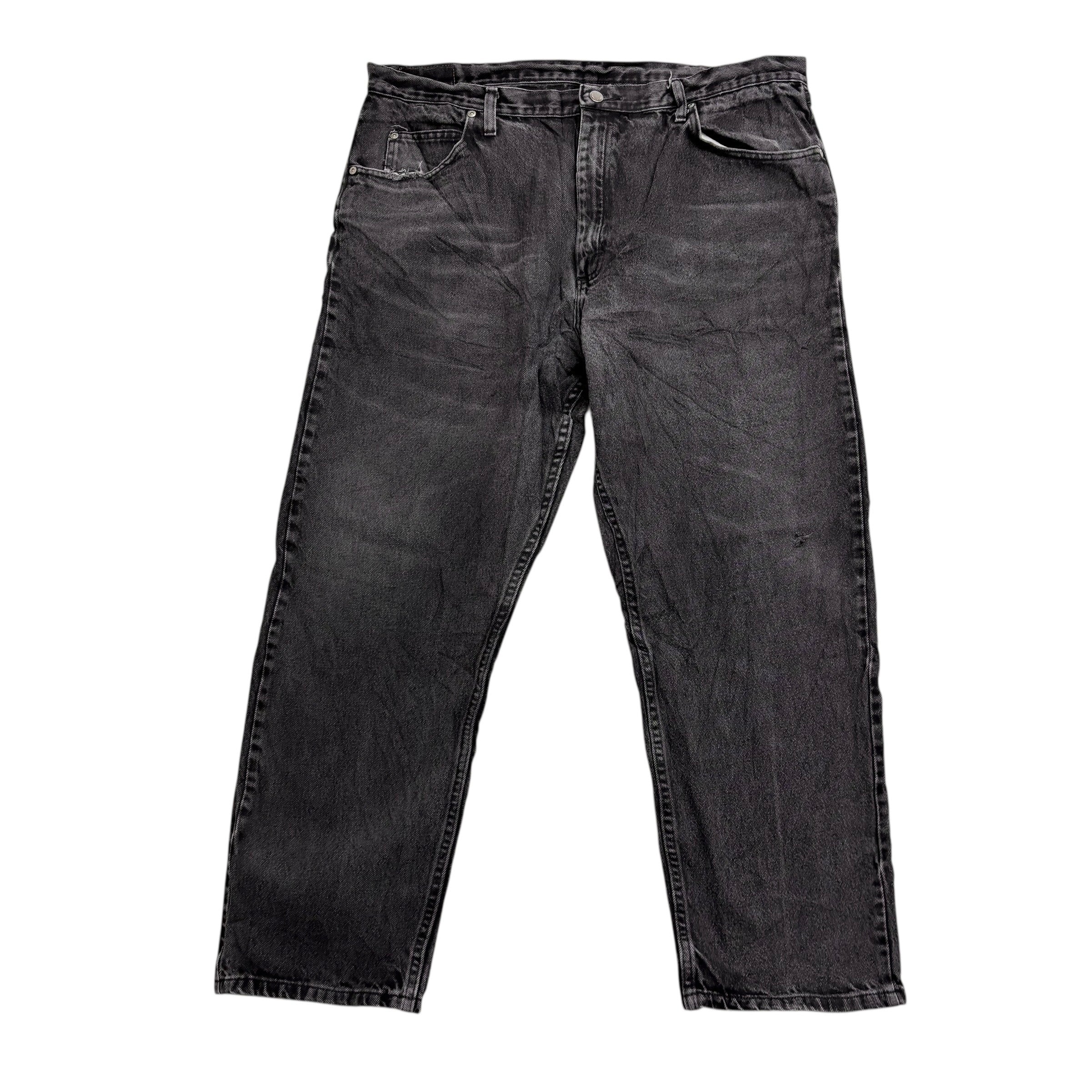 Wrangler Jeans W40 L30 Mens Black Relaxed Straight Fit Denim (F)