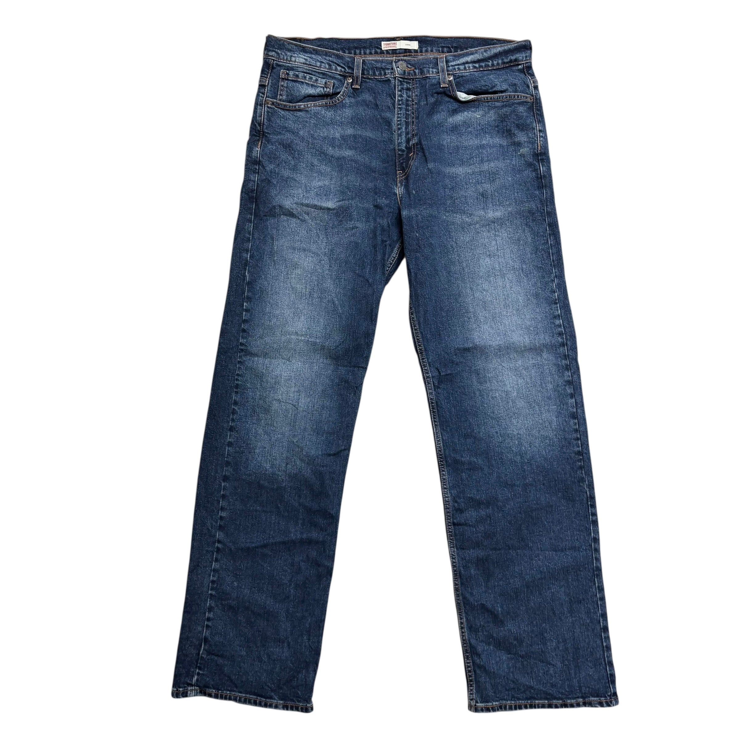 Levis Signature Jeans W36 L34 Mens Dark Blue Baggy Relaxed Fit Stretch Denim