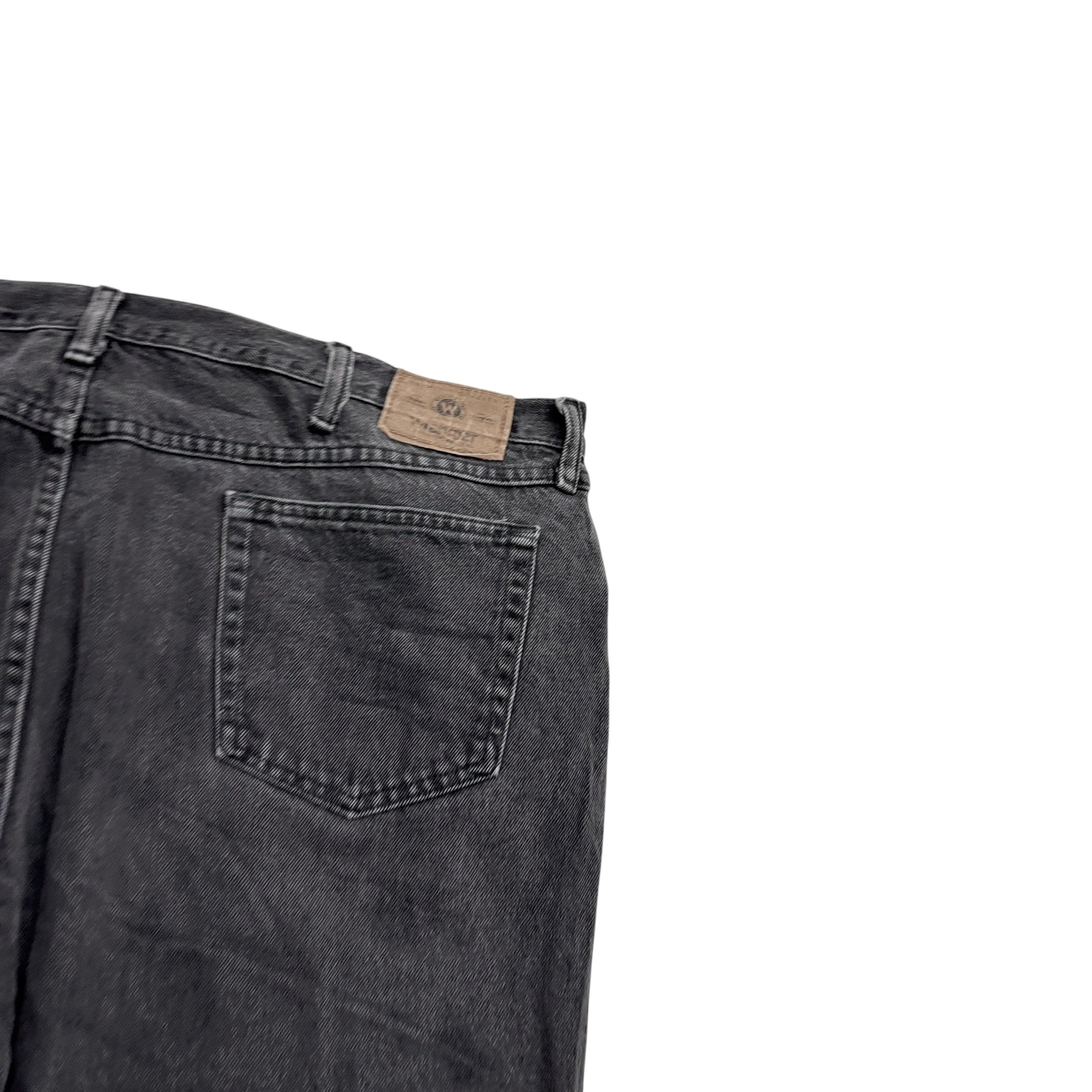 Wrangler Jeans W44 L30 Mens Black Relaxed Straight Fit Denim