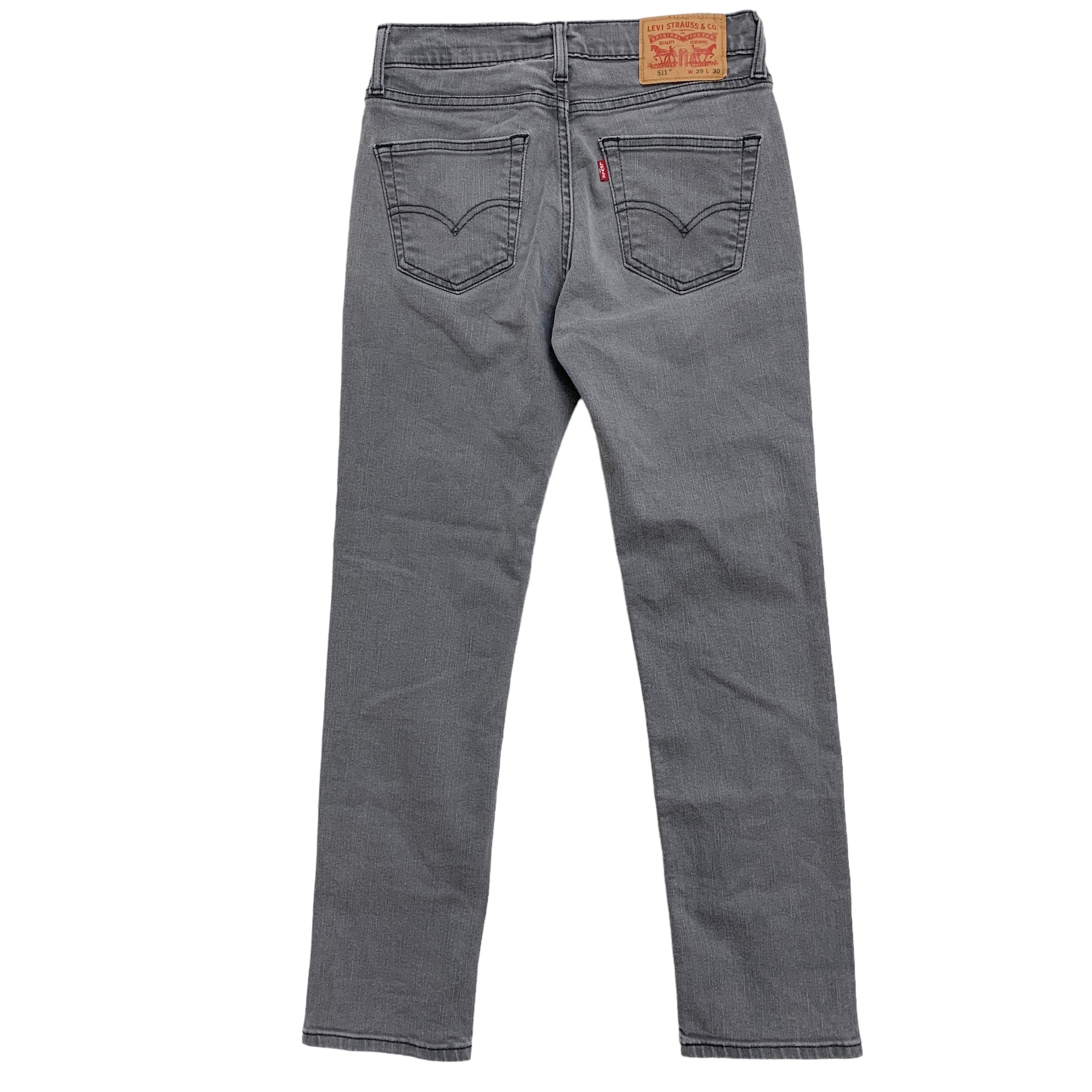 Levis 511 Jeans W29 L29 Mens Grey Slim Fit Stretch Denim