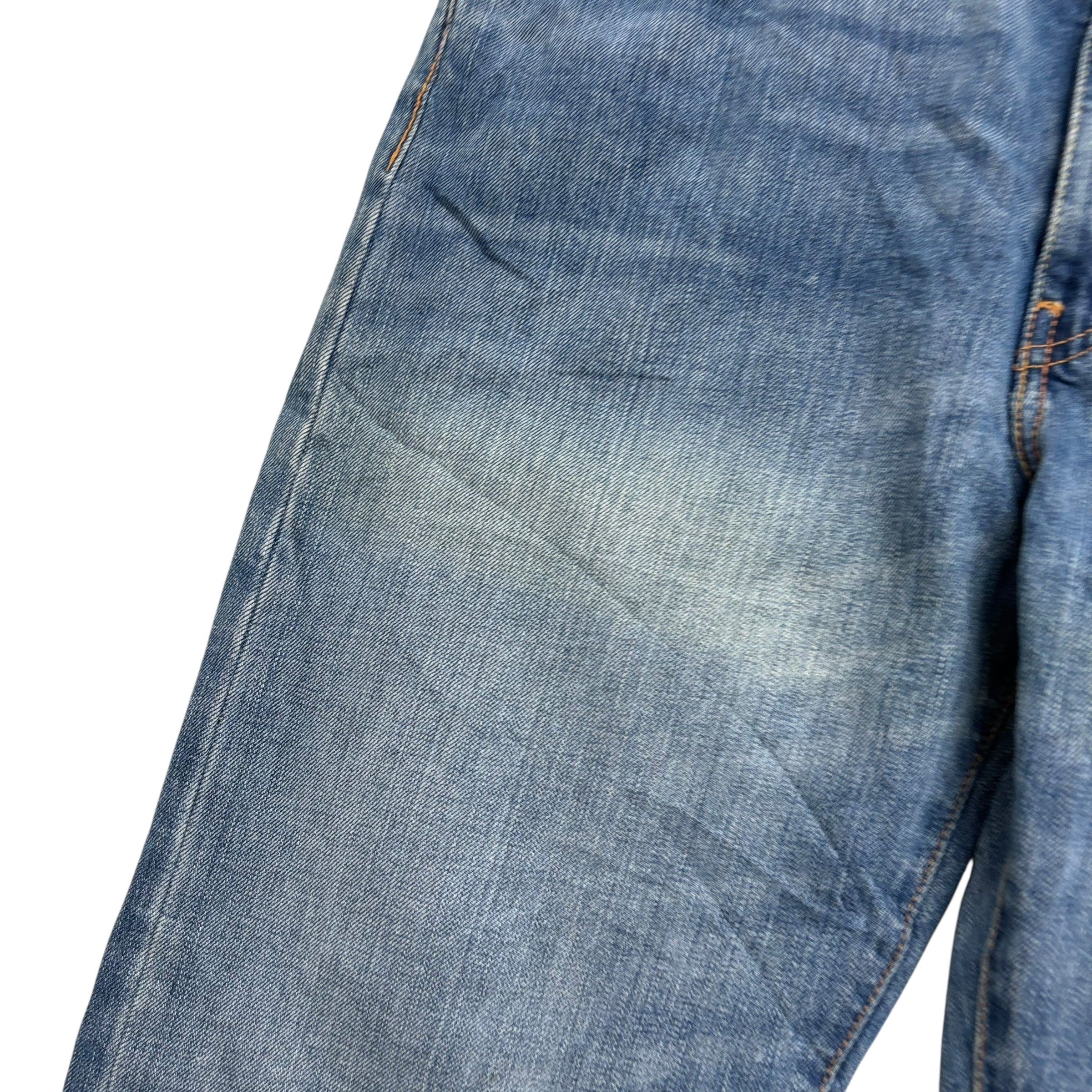 Levis 504 Jeans W33 L34 Mens Mid Blue Regular Straight Fit Denim