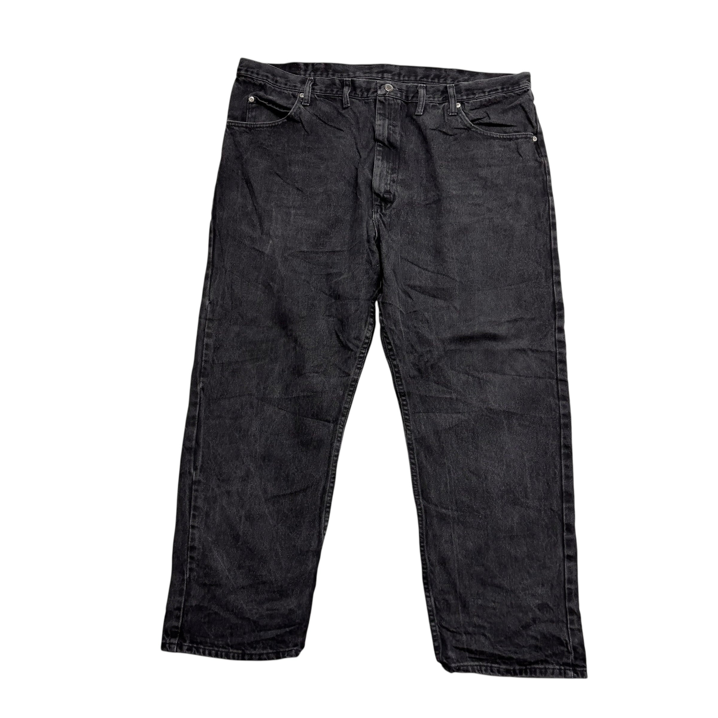 Wrangler Jeans W44 L30 Mens Black Baggy Relaxed Straight Fit Denim (E)