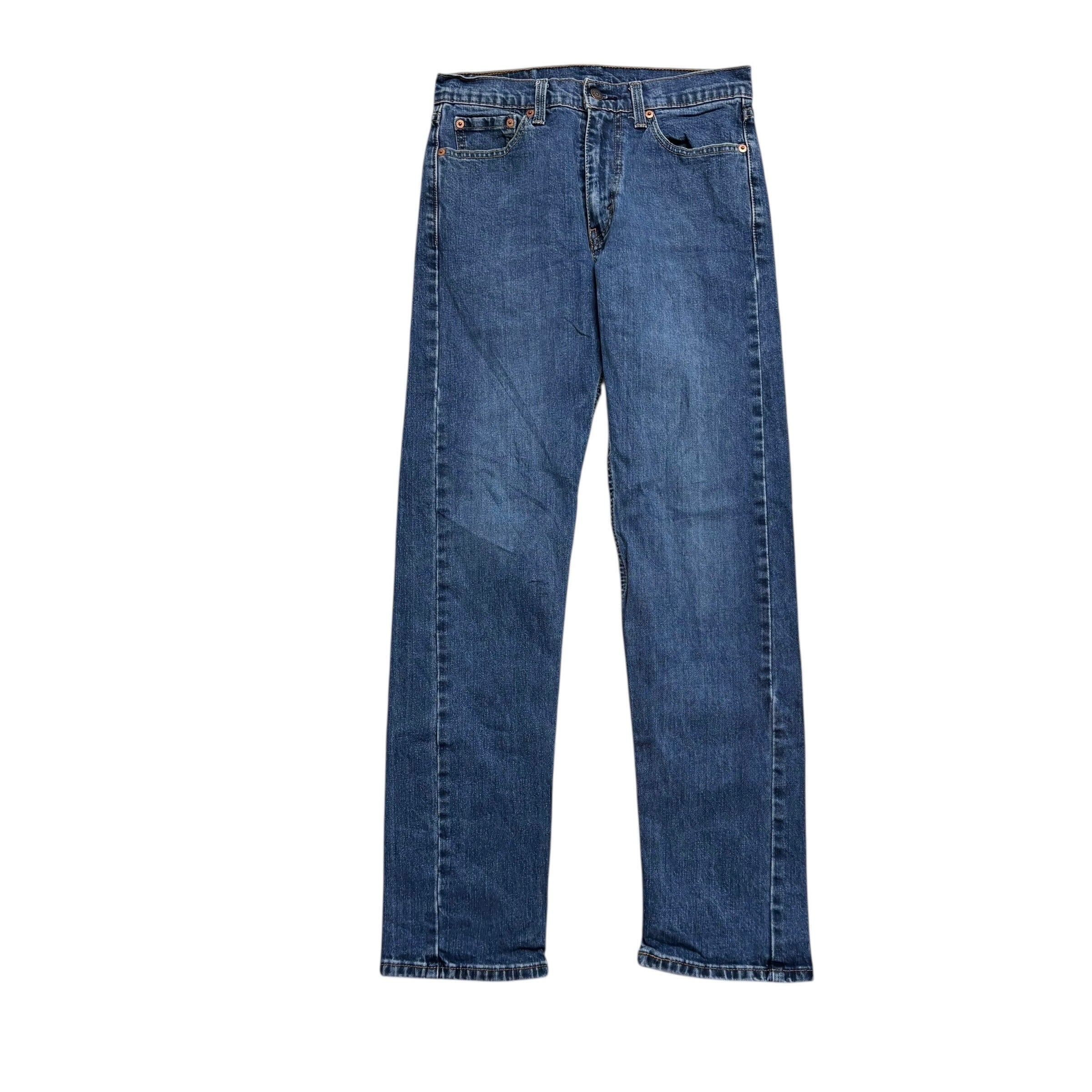Levis 505 Jeans W29 L31 Mens Mid Blue Slim Straight Fit Stretch Denim (E)