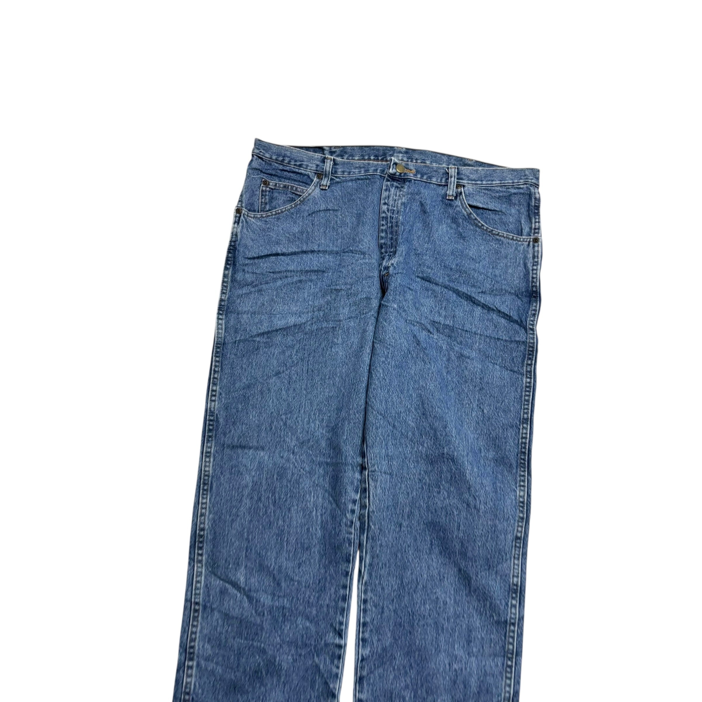 Wrangler Jeans W40 L32 Mens Mid Blue Regular Straight Fit Vintage Denim (E)