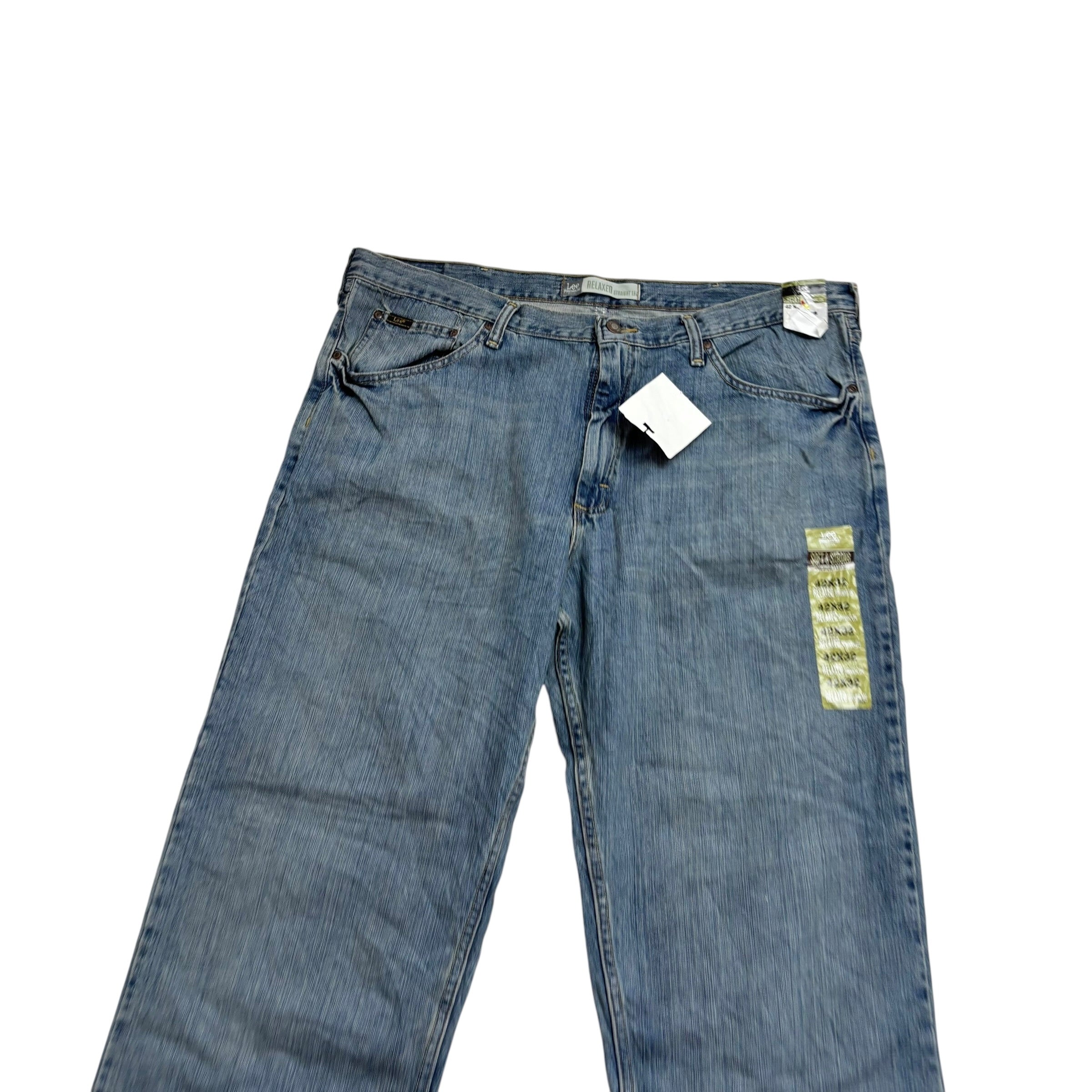 Lee Jeans W42 L32 Mens Mid Blue Relaxed Straight Fit Vintage Denim (E)