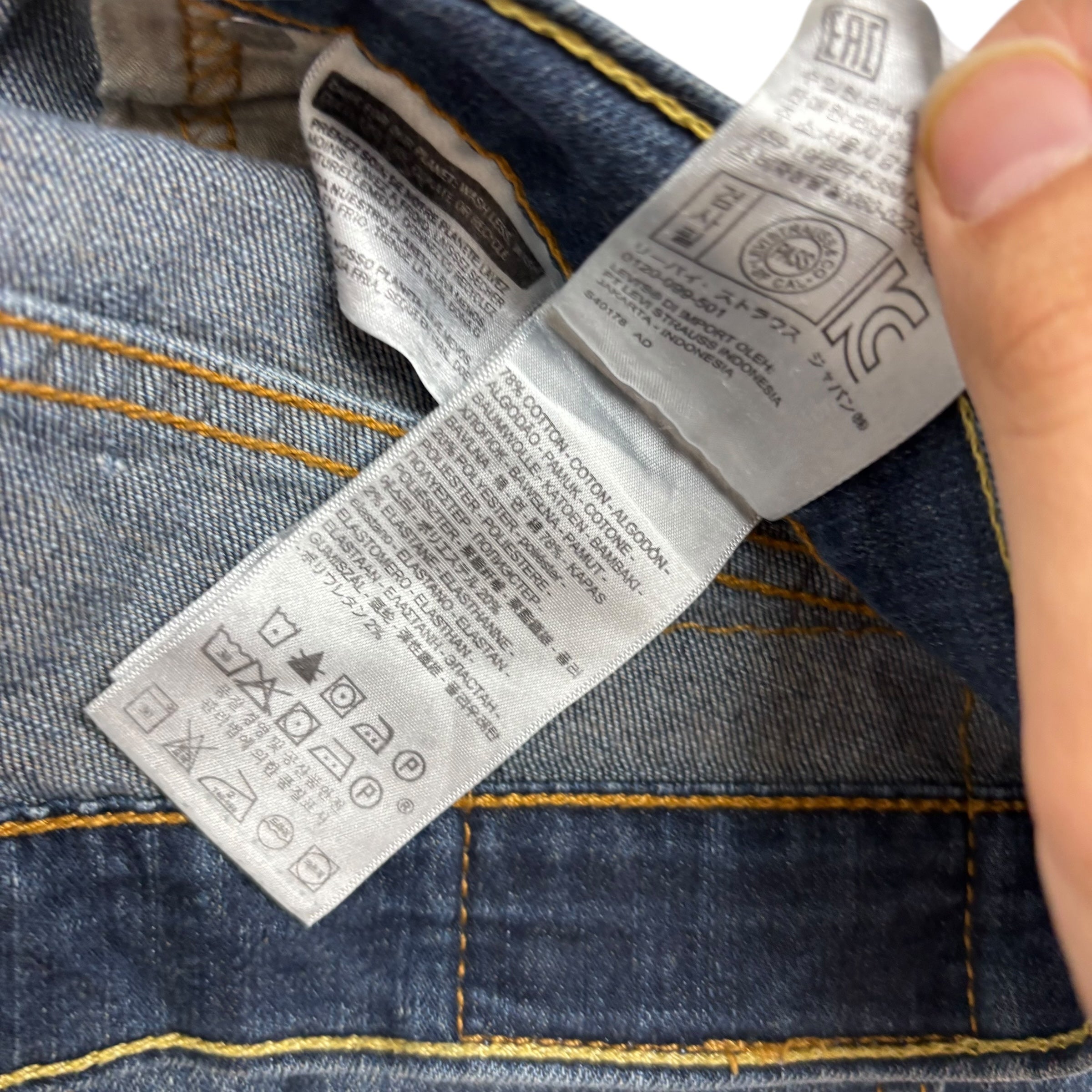 Levis 559 Jeans W34 L30 Mens Dark Blue Baggy Relaxed Straight Stretch Denim (E)