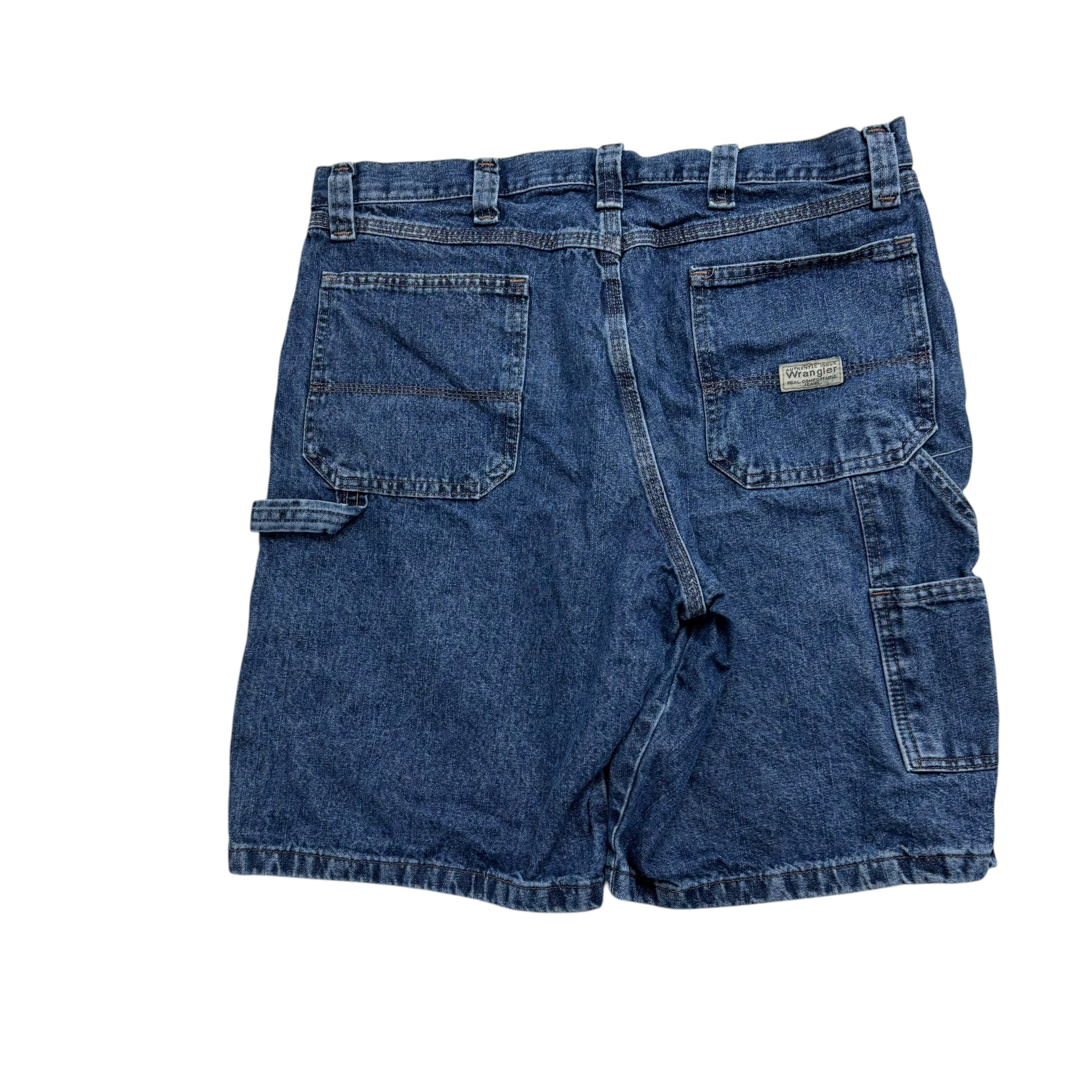 Wrangler Baggy Jorts W36 Mens Mid Blue Denim Shorts Relaxed Fit Carpenter