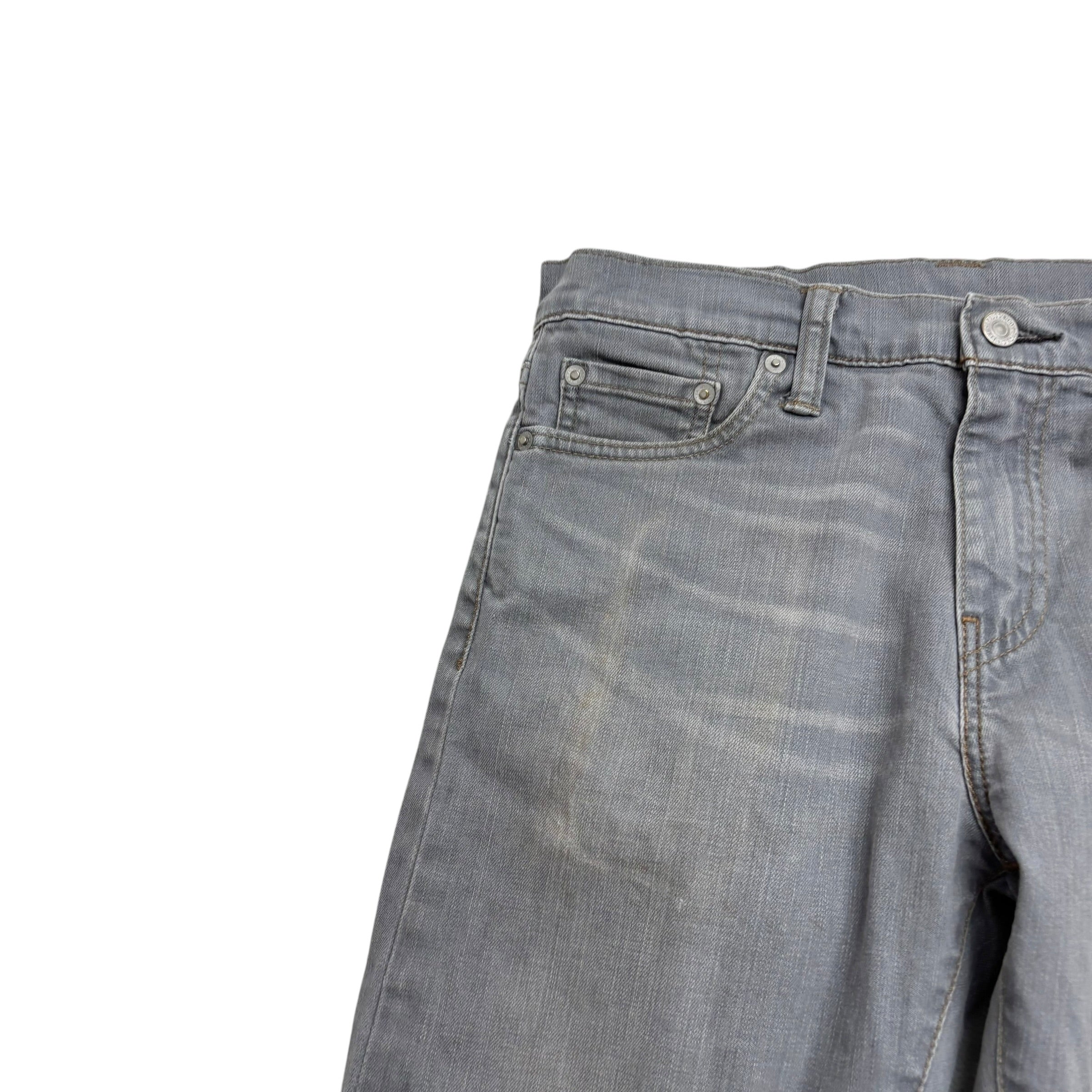 Levis 504 Jeans W30 L31 Mens Grey Regular Straight Fit Stretch Denim (F)