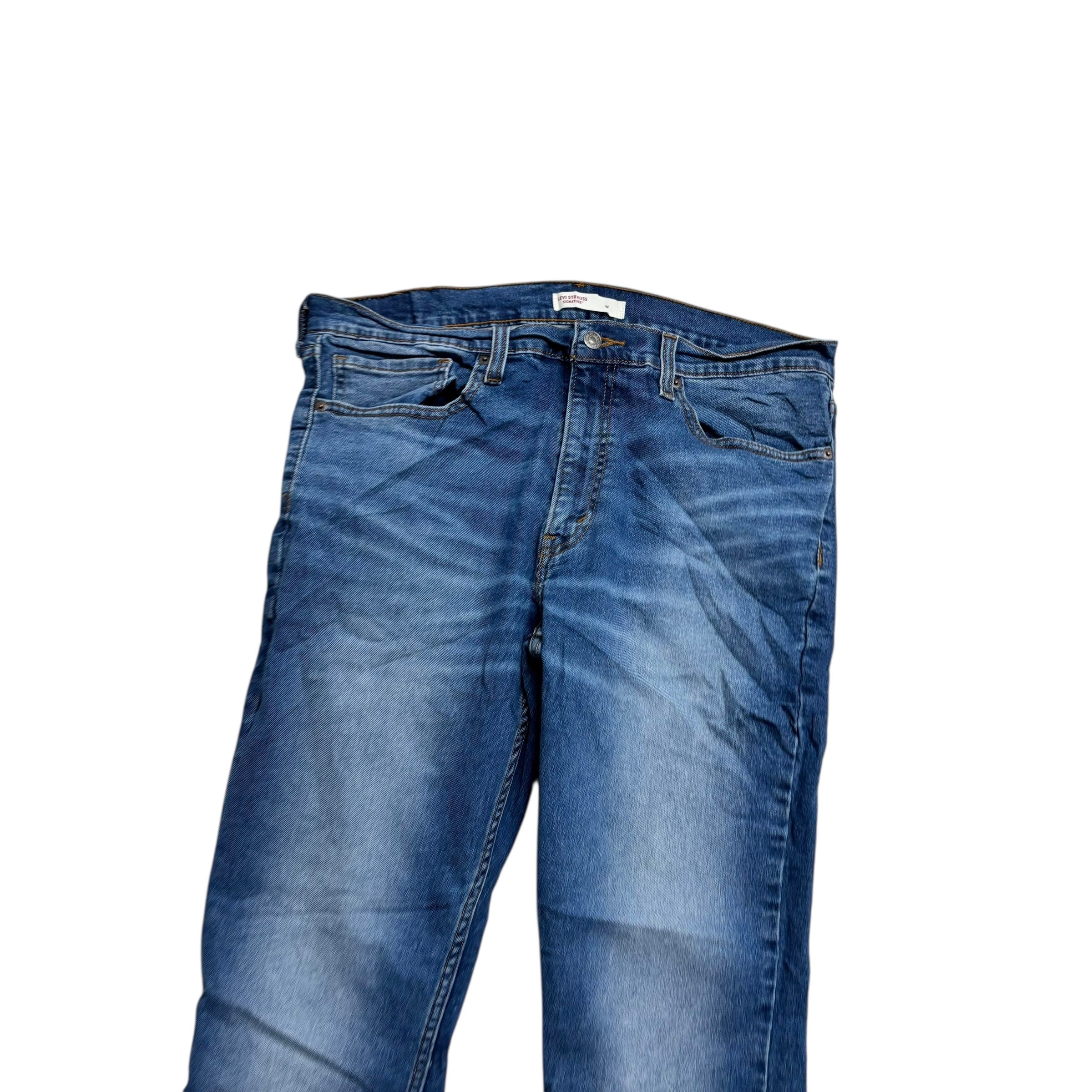 Levis Signature Jeans W36 L30 Mens Mid Blue Slim Fit Stretch Denim (E)