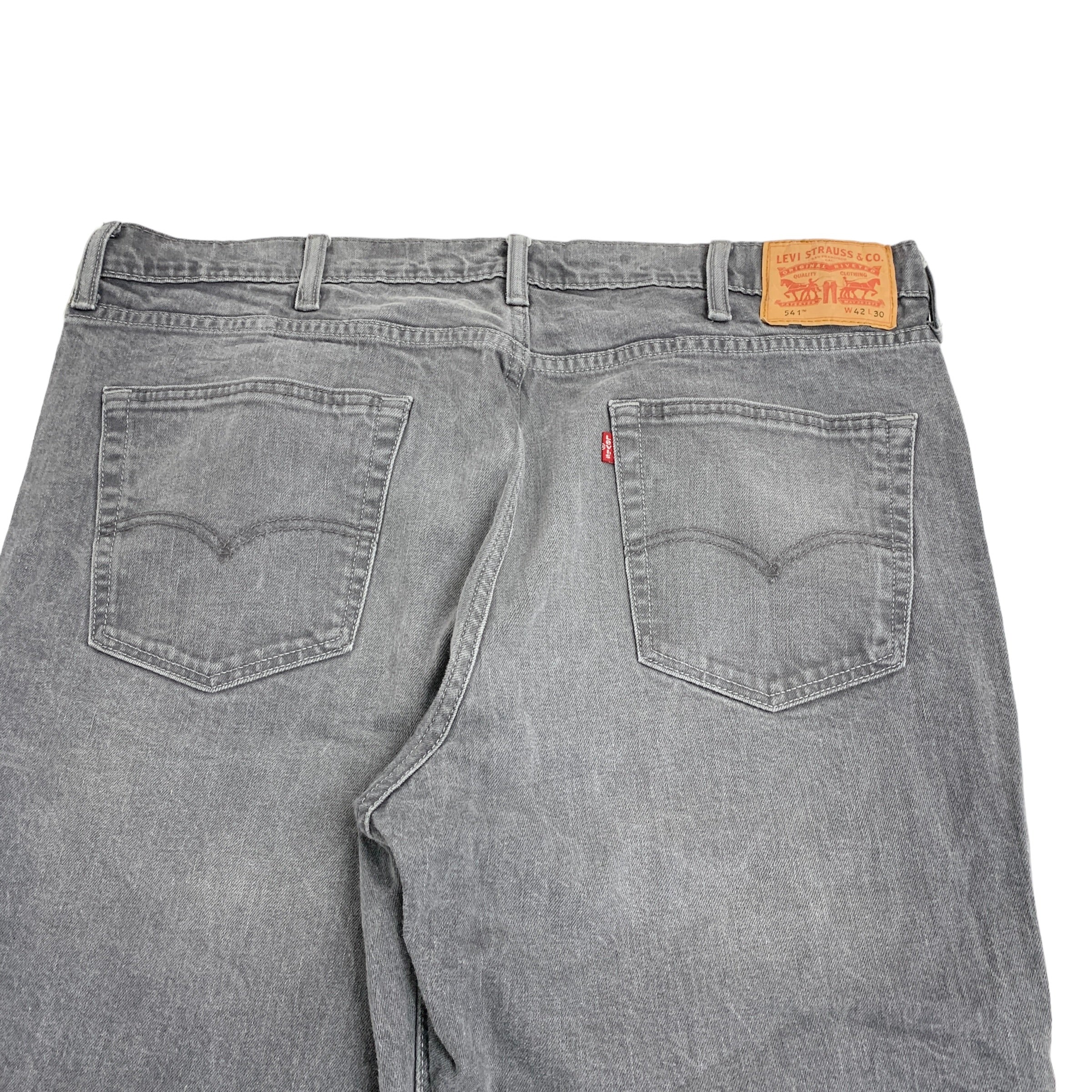 Levis 541 Jeans W42 L29 Mens Grey Athletic Taper Fit Stretch Denim