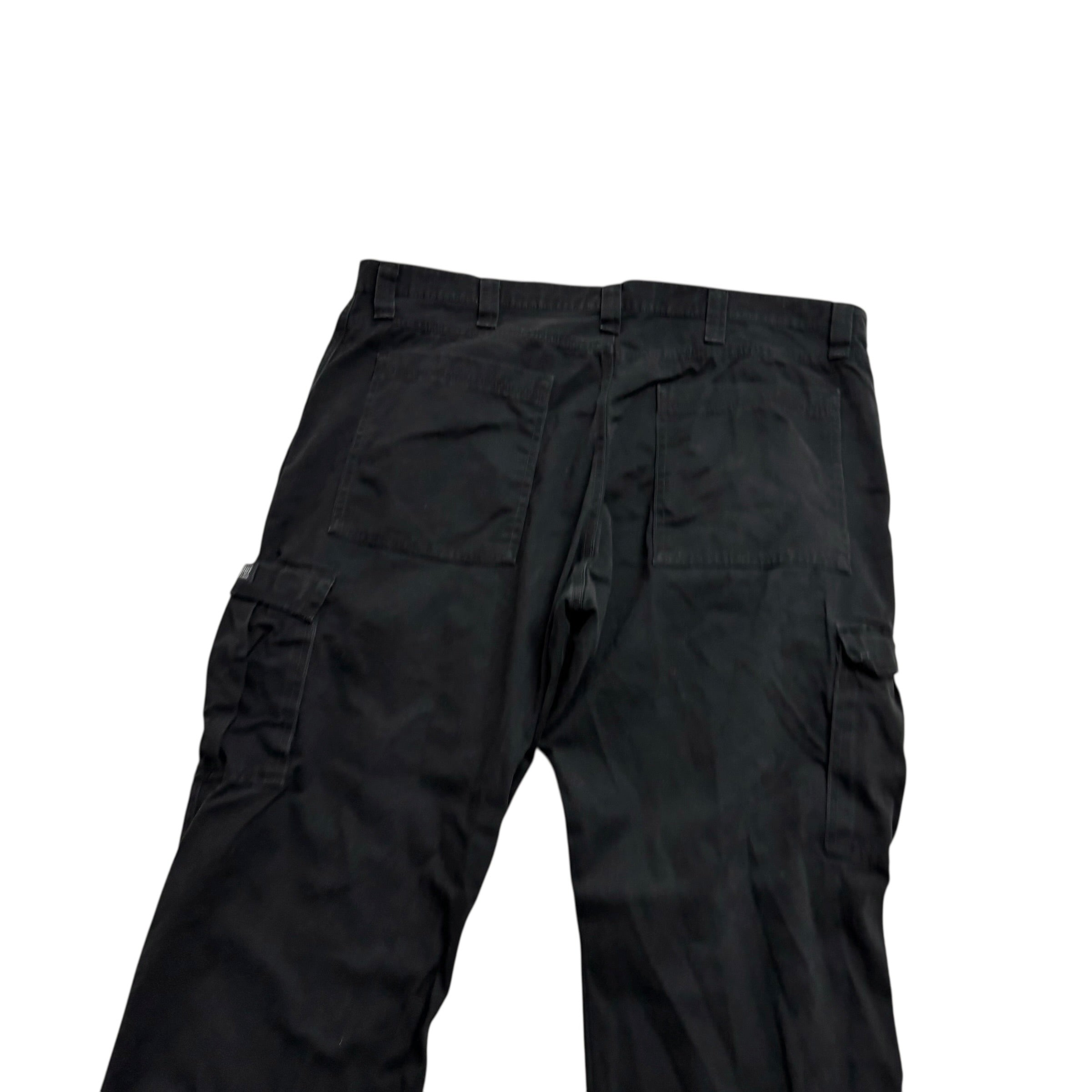 Wrangler Cargo Trousers W40 L30 Mens Black Relaxed Straight Fit Pants (E)