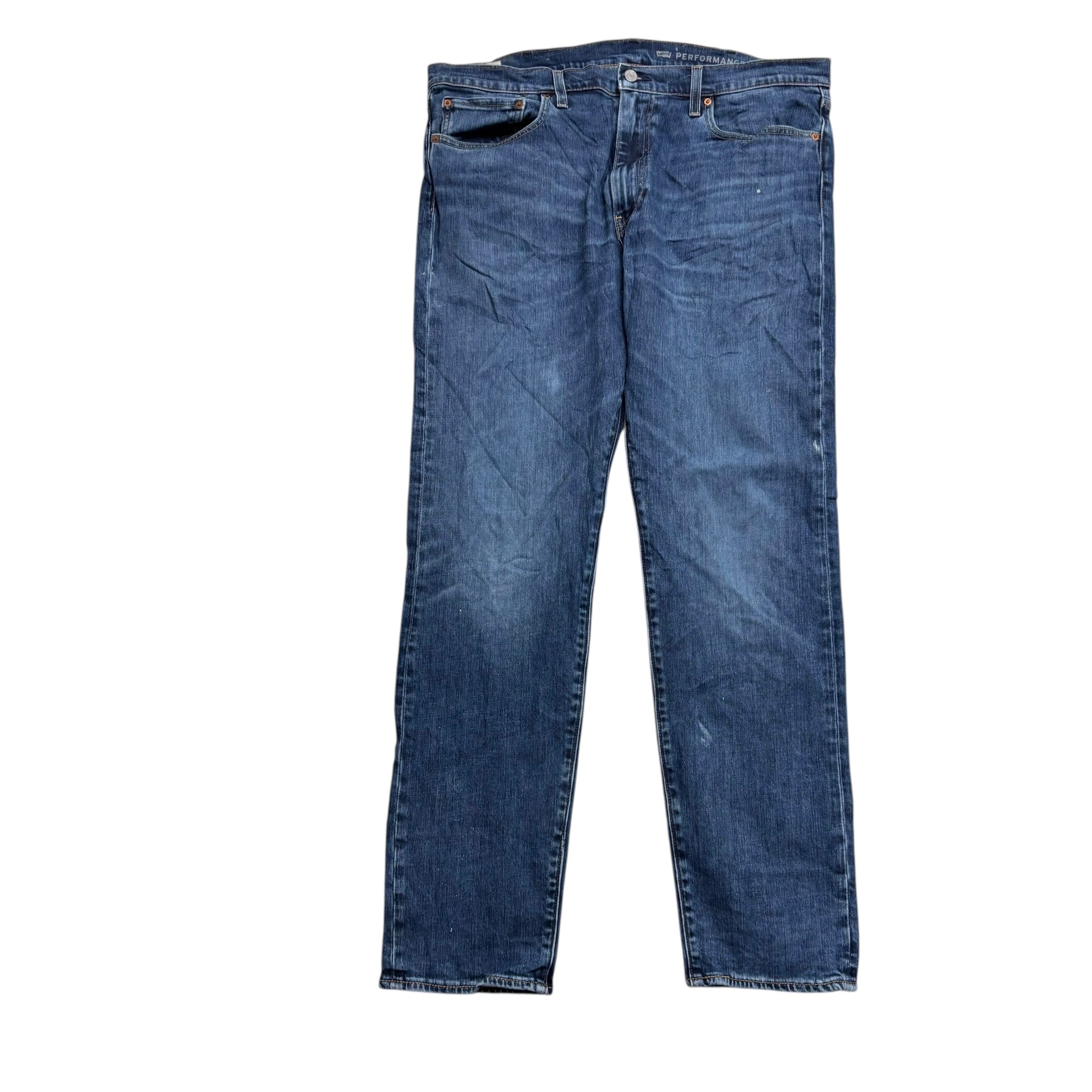 Levis 502 Jeans W38 L34 Mens Mid Blue Regular Tapered Fit Stretch Denim (F)