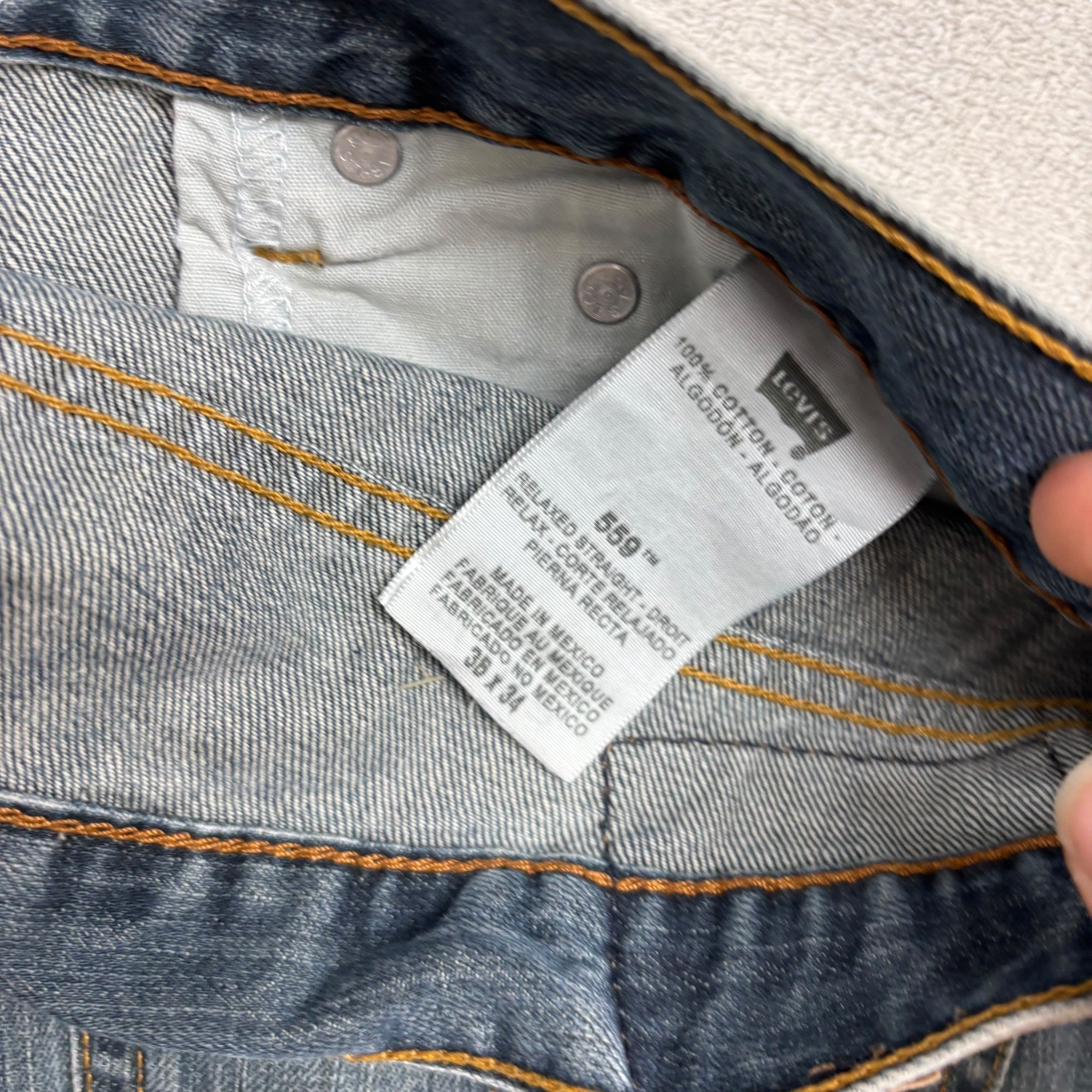 Levis 559 Jeans W36 L32 Mens Dark Blue Baggy Relaxed Straight Fit Vintage (F)