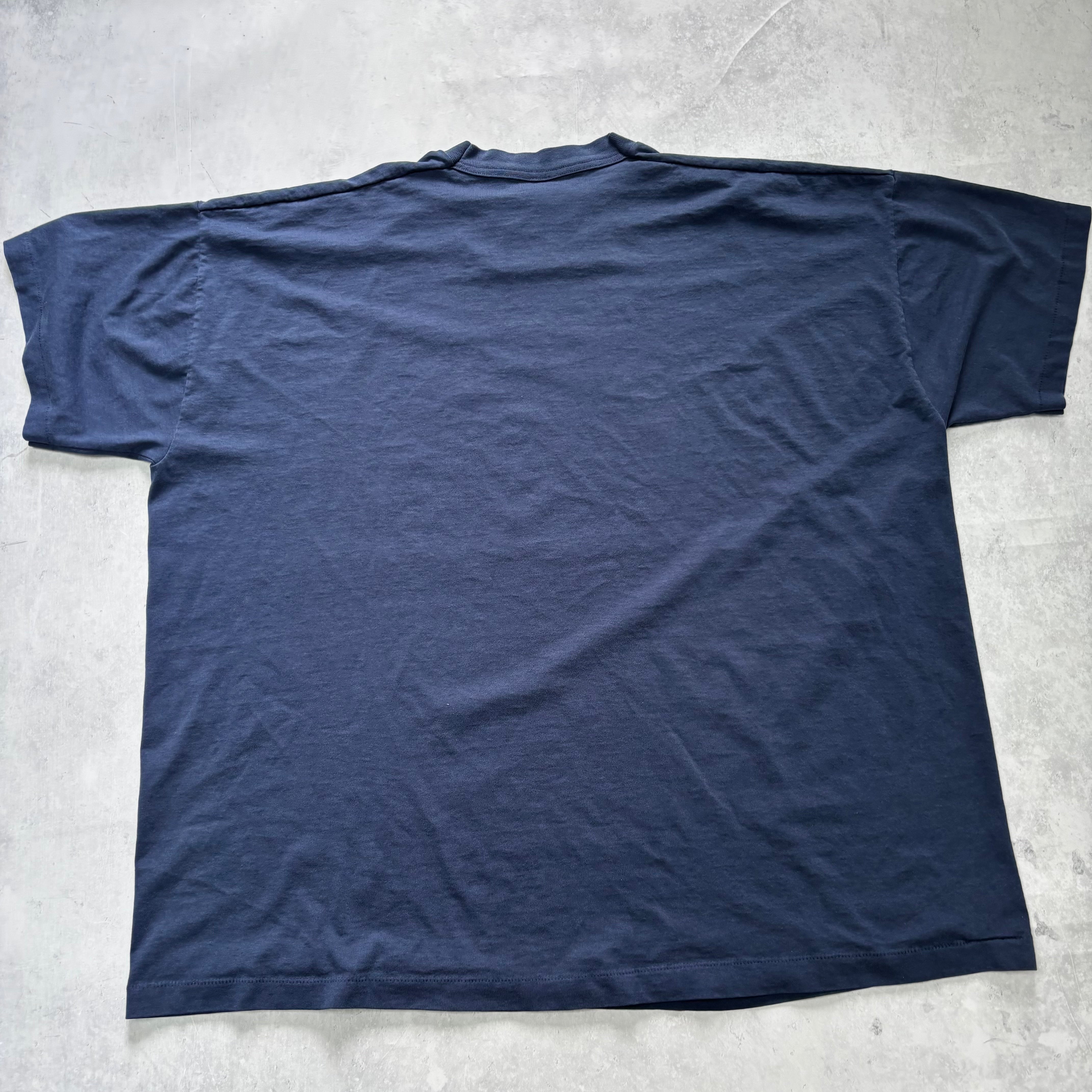 Vintage T Shirt Mens 3XL Navy Blue Single Stitch Graphic Print 90s USA (E)