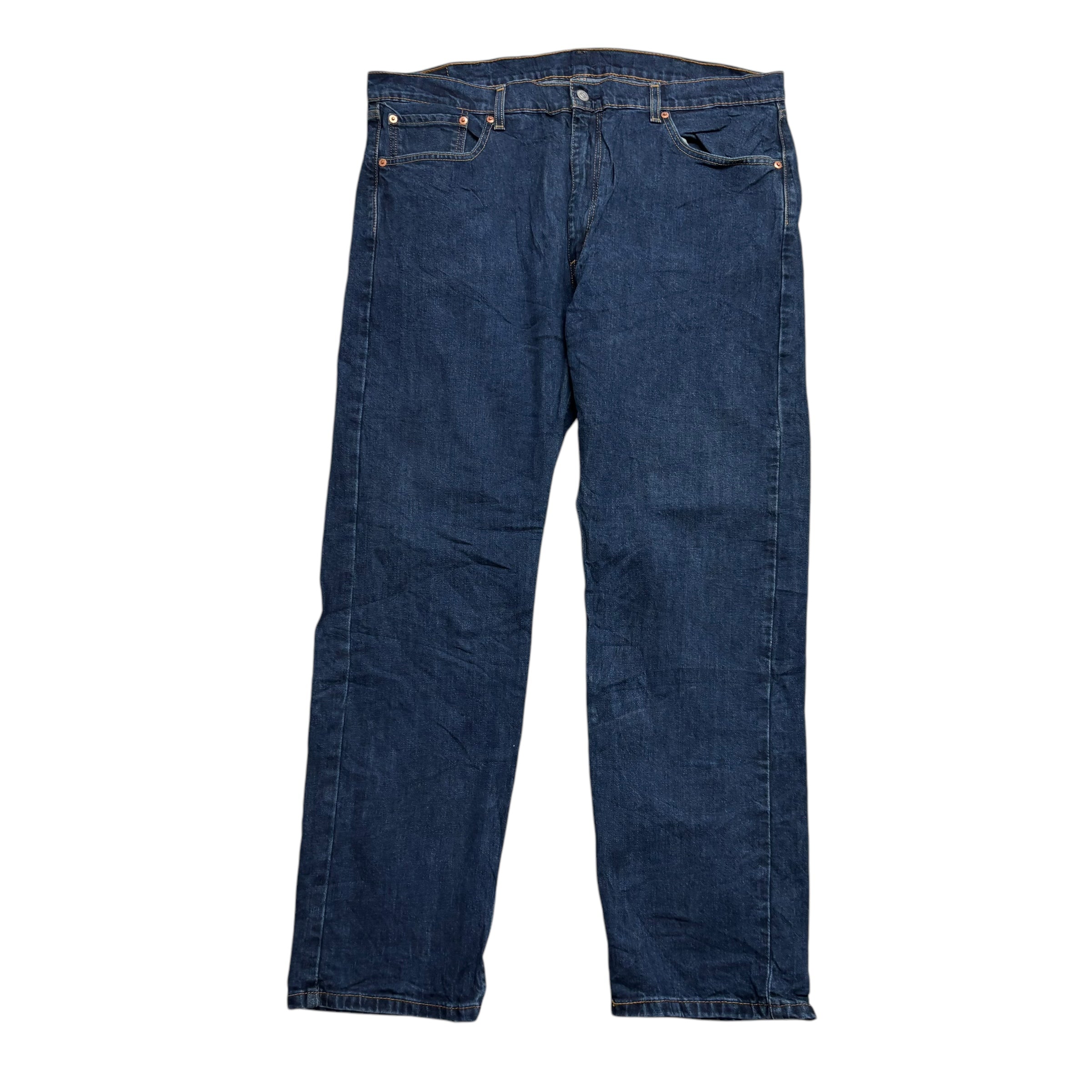 Levis 505 Jeans W40 L32 Mens Dark Blue Regular Straight Fit Stretch Denim (E)