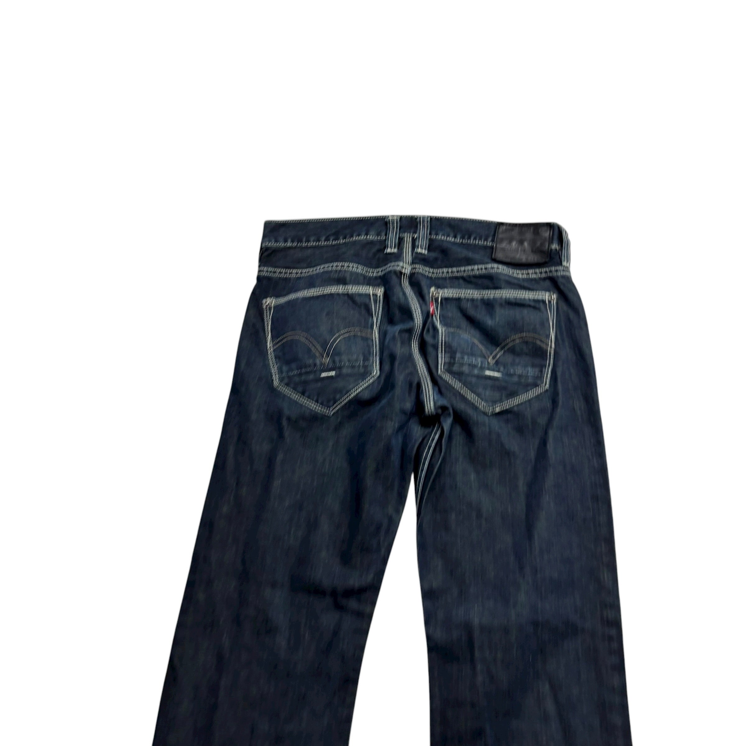 Levis 514 Jeans W33 L33 Mens Dark Blue Regular Straight Fit Vintage Denim (E)