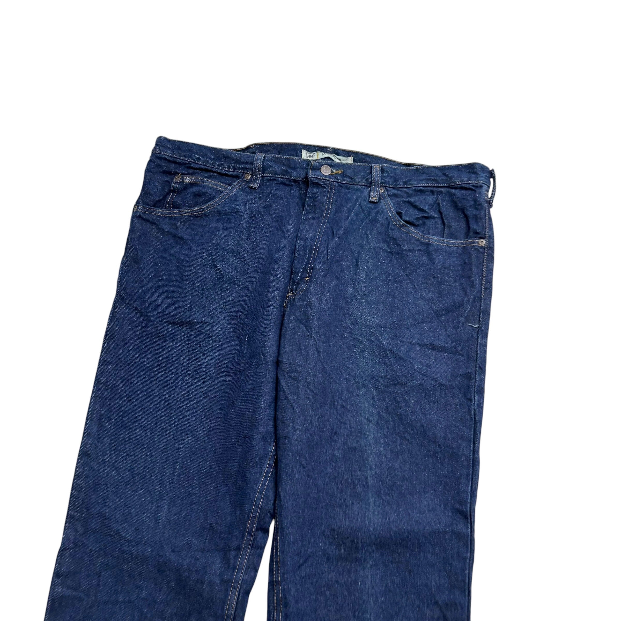 Lee Jeans W42 L29 Mens Dark Blue Regular Straight Fit Vintage Denim (E)