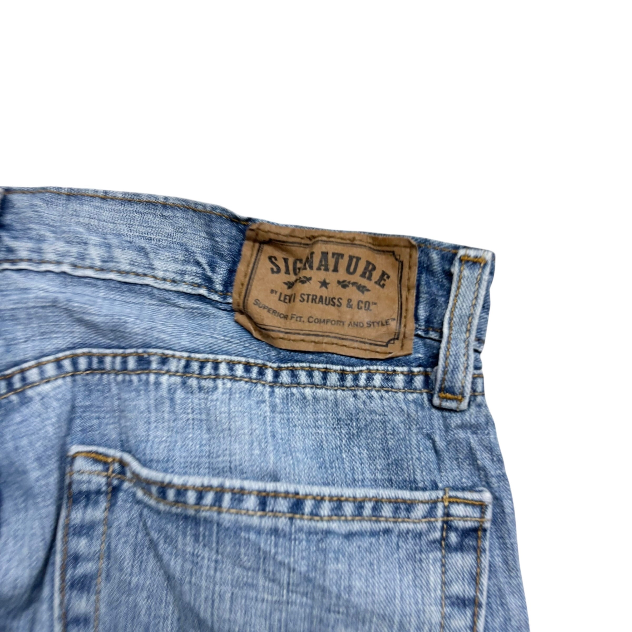Levis Signature Jeans W33 L30 Mens Light Blue Regular Straight Fit Vintage (E)