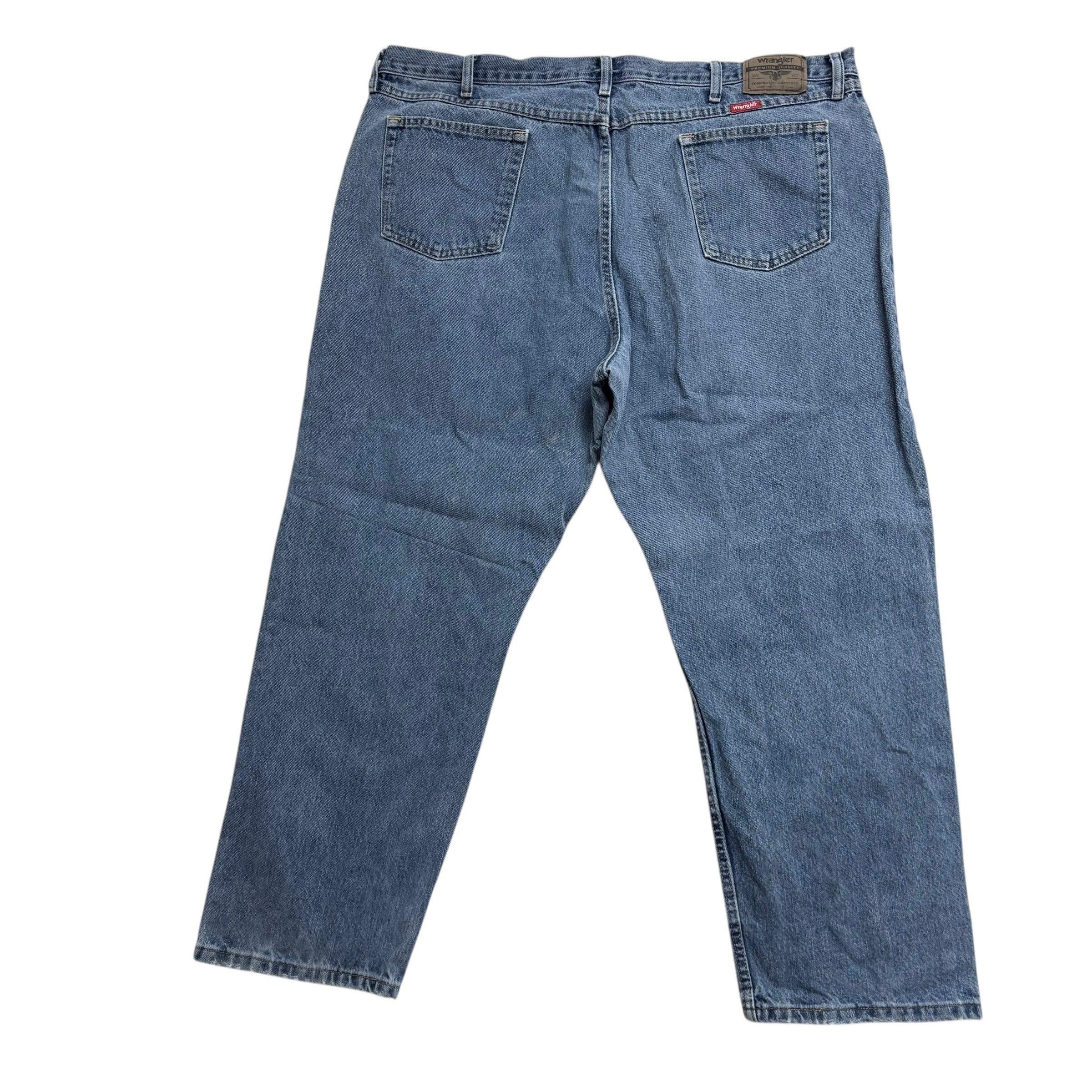 Wrangler Jeans W44 L29 Mens Mid Blue Relaxed Straight Fit Denim (F)