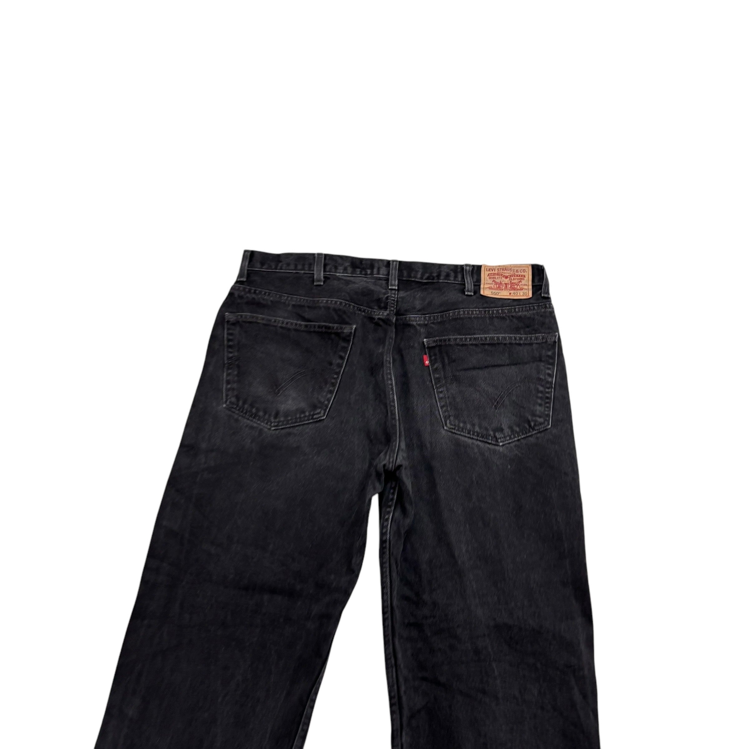 Levis 550 Jeans W40 L29 Mens Black Baggy Relaxed Straight Fit Vintage Denim (E)