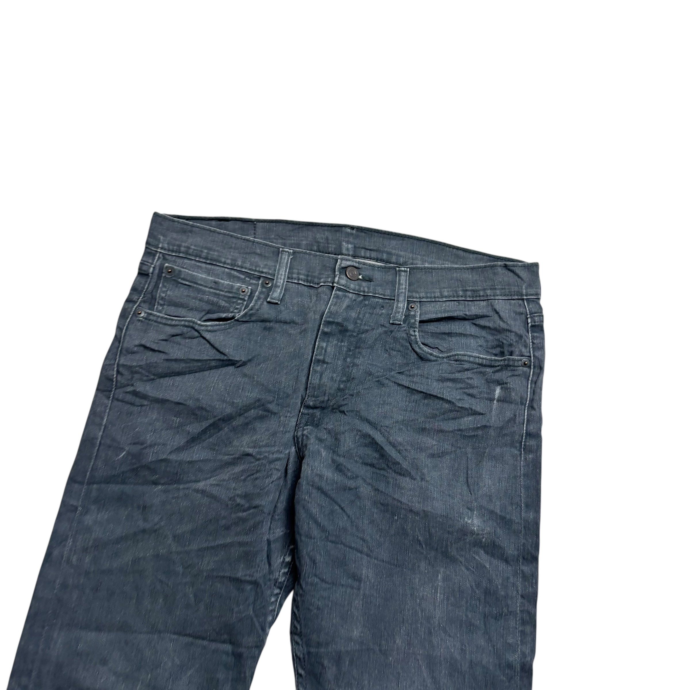 Levis 512 Jeans W33 L29 Mens Waxed Grey Slim Tapered Fit Stretch Denim
