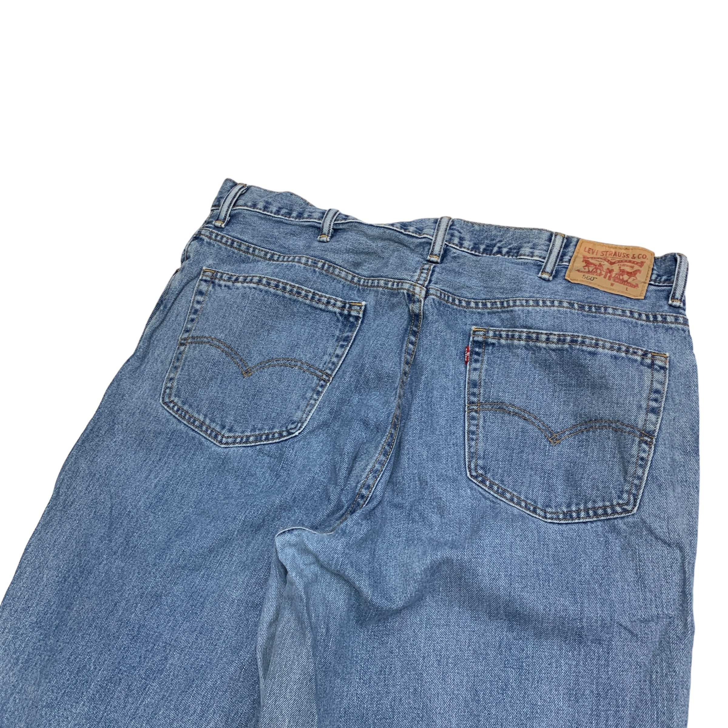 Levis 560 Jeans W40 L36 Mens Mid Blue Baggy Comfort Fit Vintage Y2K Denim