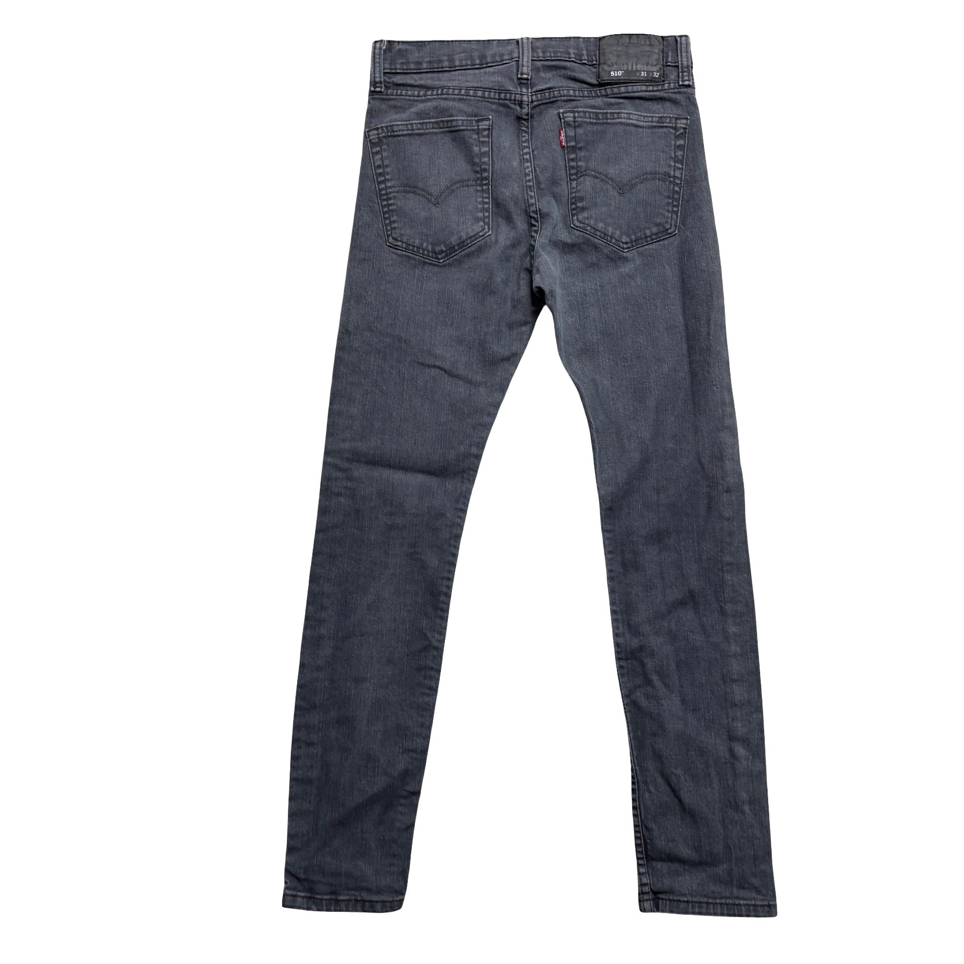 Levis 510 Jeans W30 L31 Mens Grey Skinny Fit Stretch Denim (E)