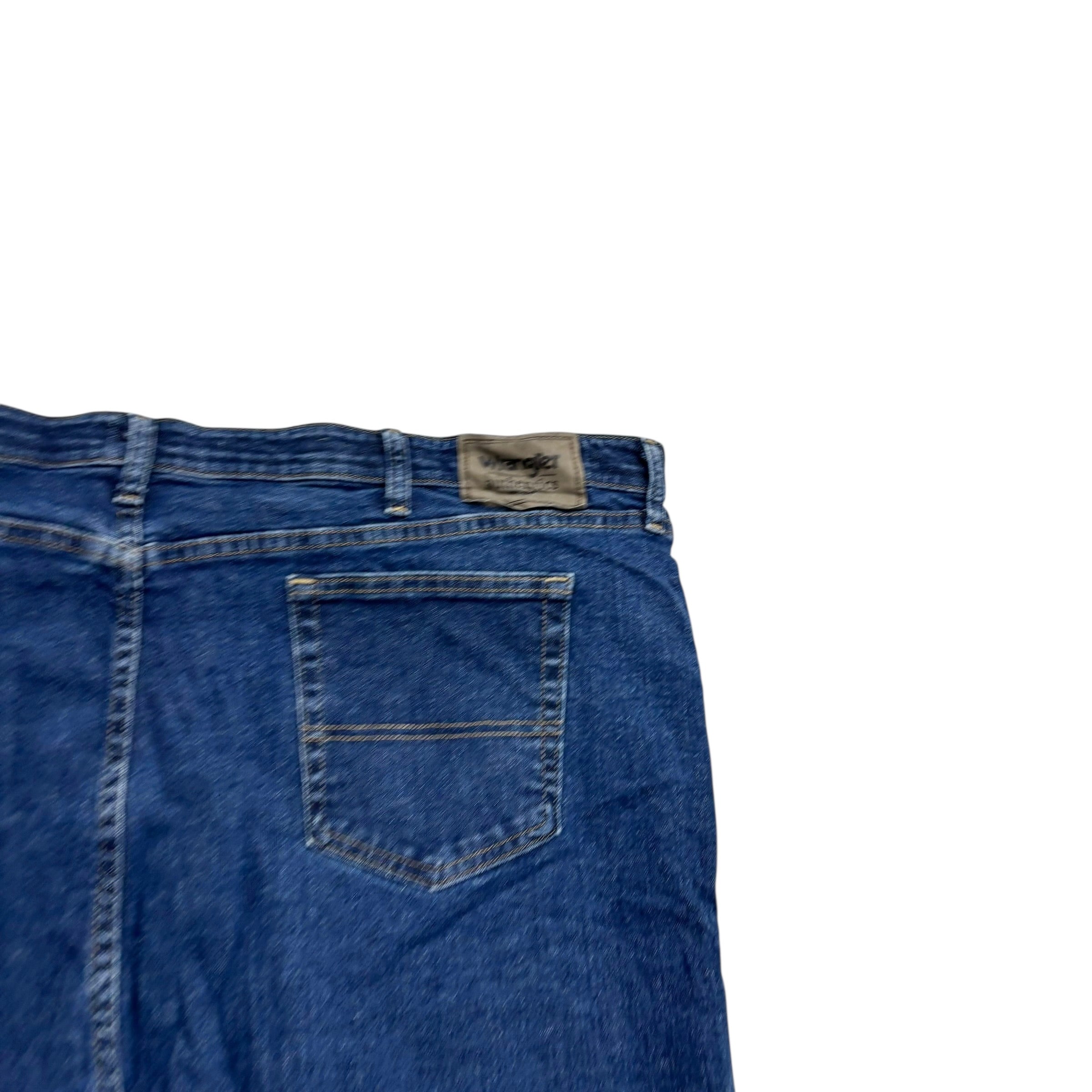 Wrangler Jeans W46 L30 Mens Mid Blue Regular Straight Fit Stretch Denim (E)