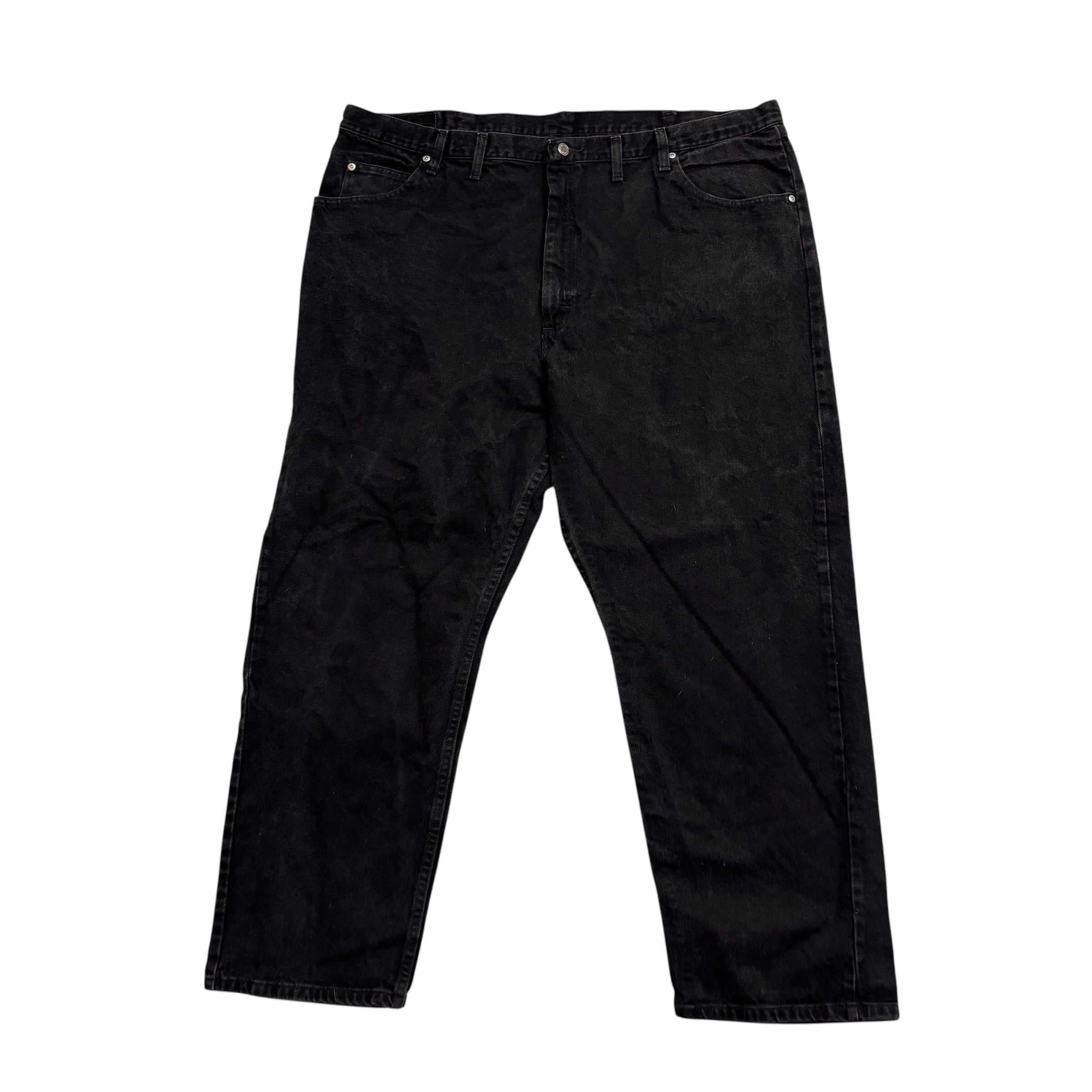 Wrangler Jeans W46 L30 Mens Black Baggy Relaxed Straight Fit Denim (E)