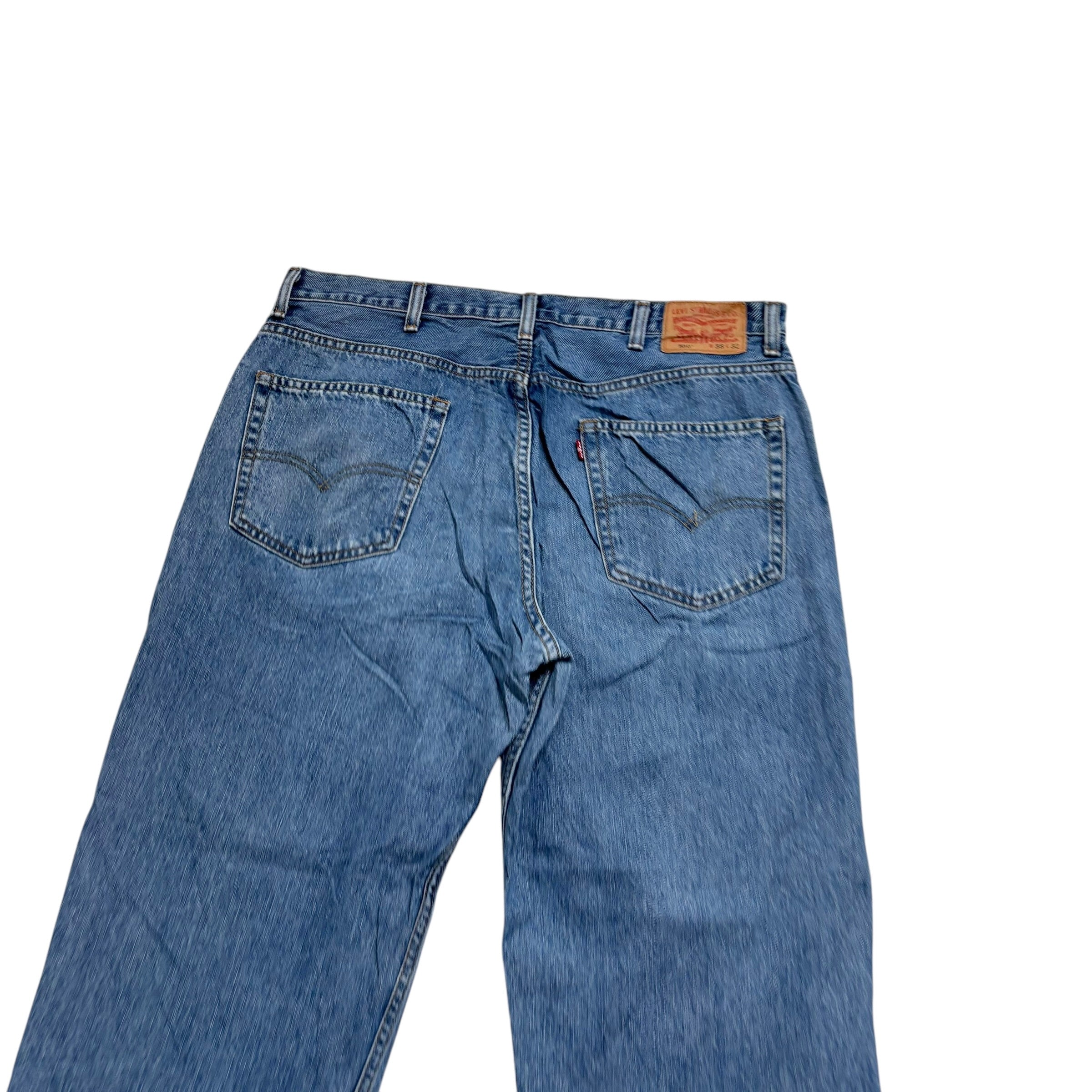 Levis 550 Jeans W38 L32 Mens Light Blue Baggy Relaxed Straight Fit Denim (E)