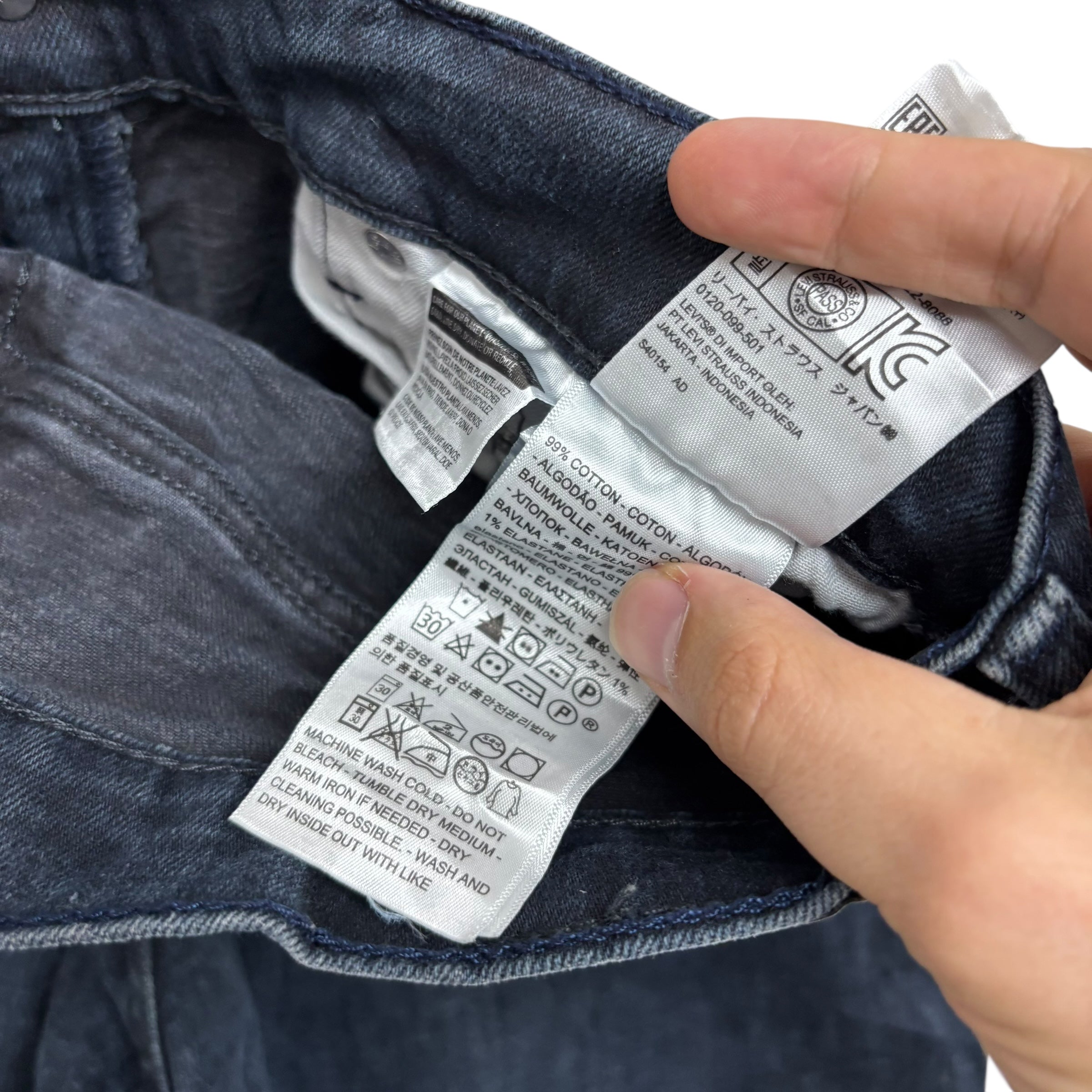 Levis 541 Jeans W30 L29 Mens Navy Blue Athletic Tapered Fit Stretch Denim (E)