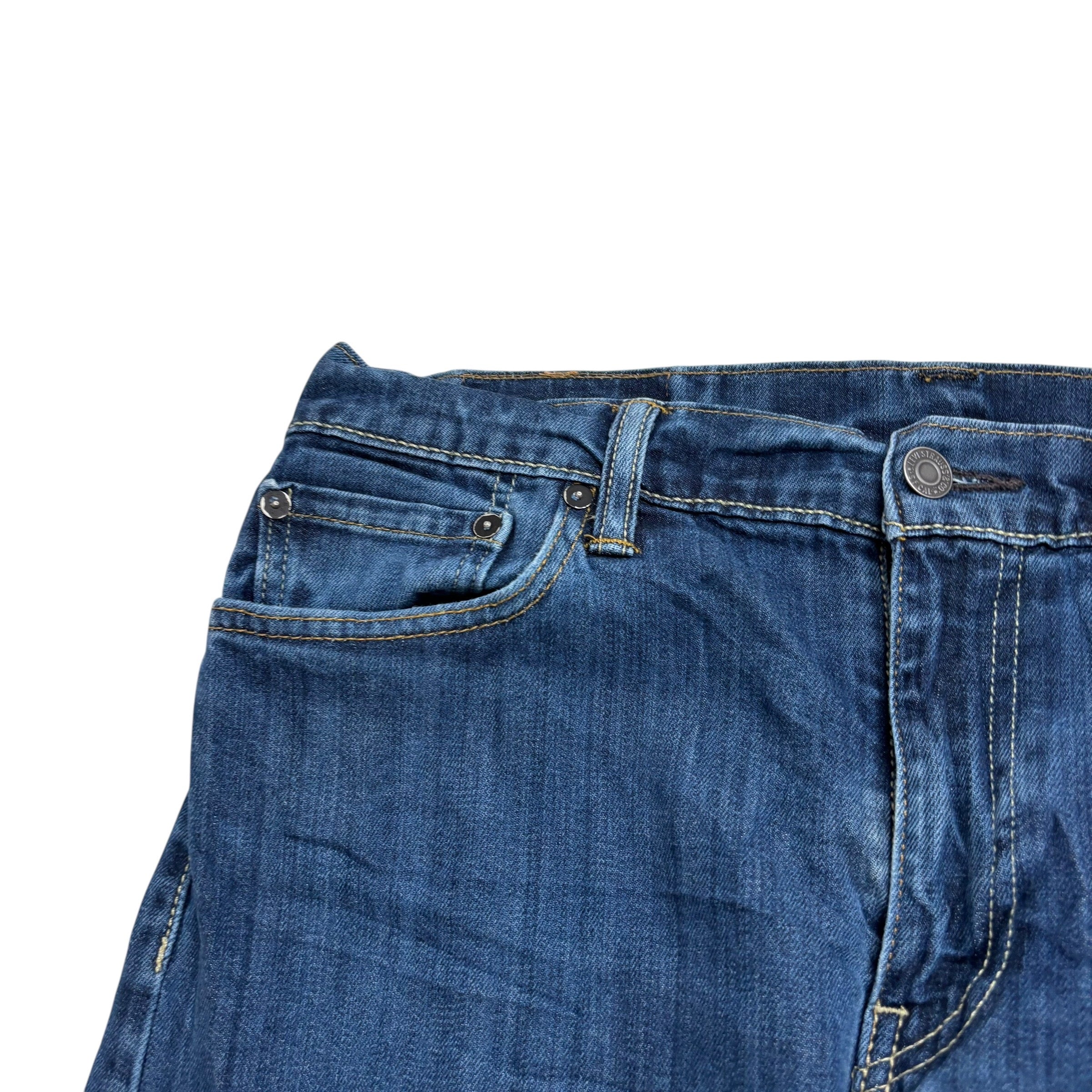 Levis 504 Jeans W32 L32 Mens Mid Blue Regular Straight Fit Denim