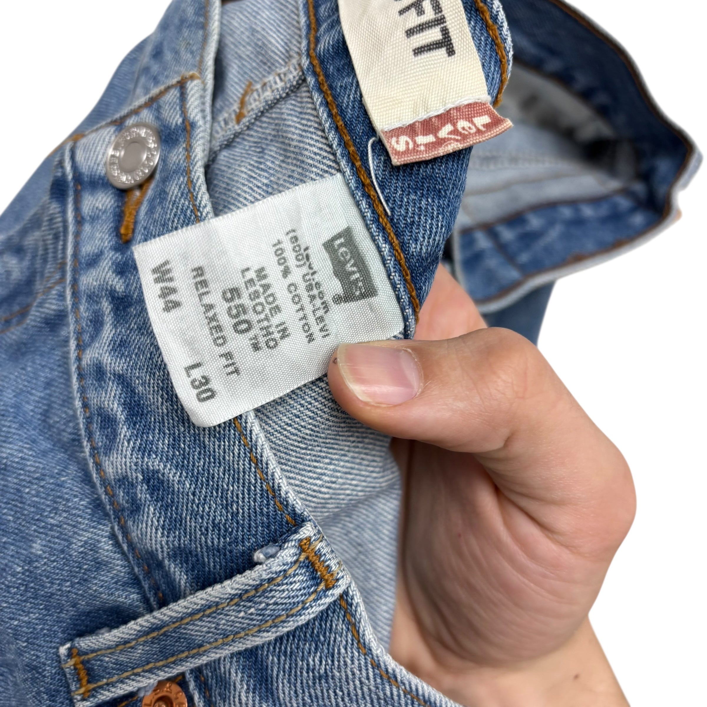 Levis 550 Jeans W44 L30 Mens Light Blue Baggy Relaxed Straight Fit Vintage Denim