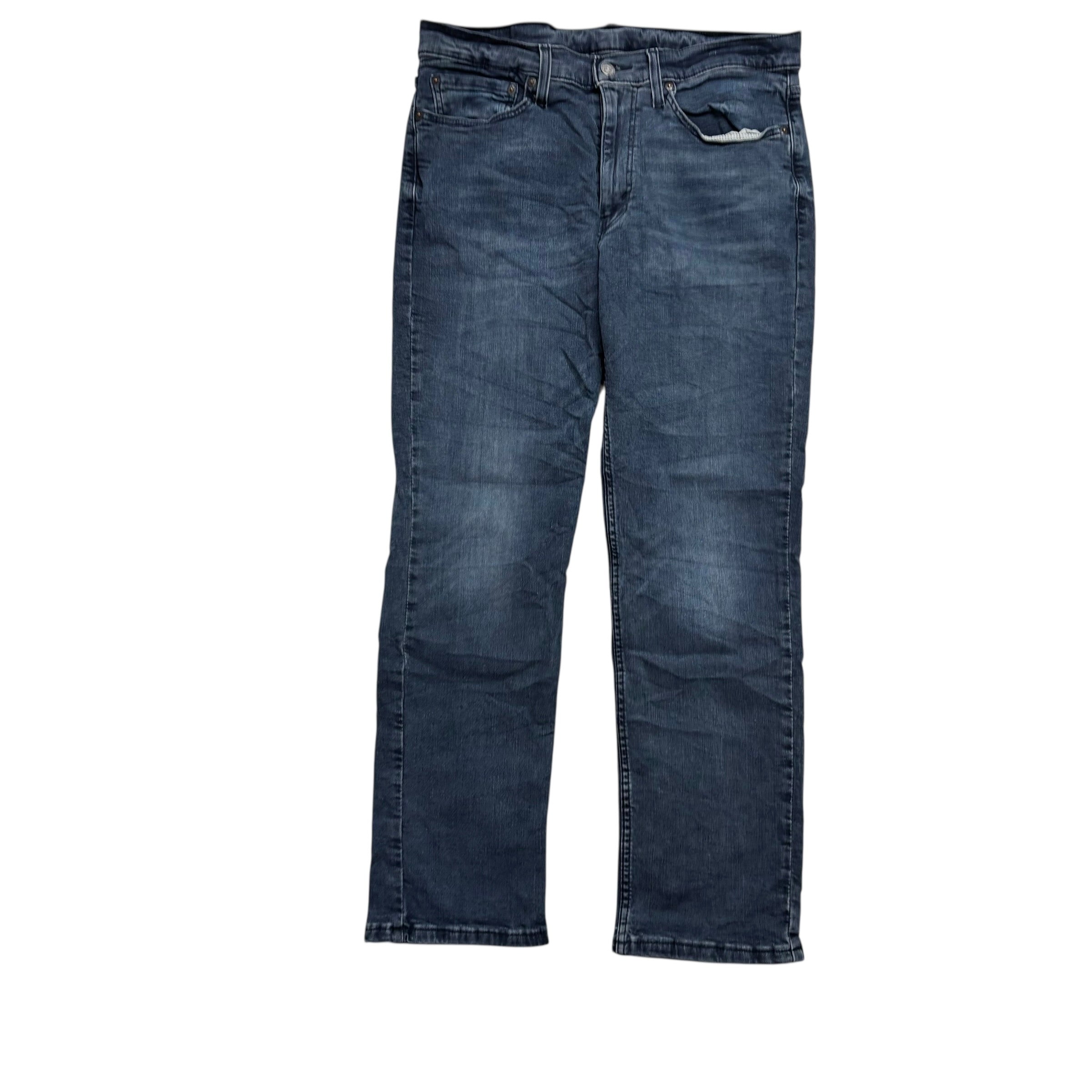 Levis 514 Jeans W34 L30 Mens Navy Blue Regular Straight Fit Stretch Denim