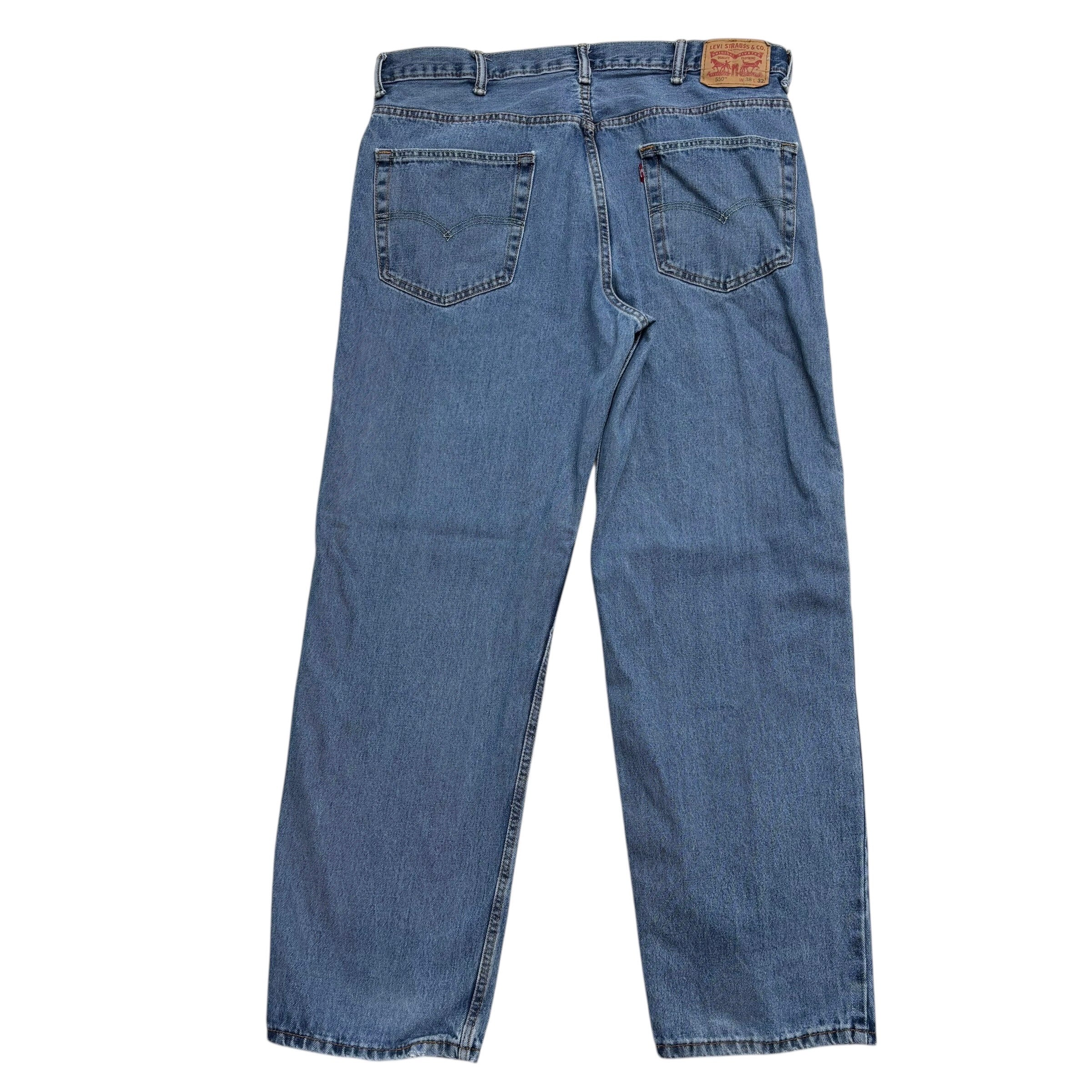 Levis 550 Jeans W38 L32 Mens Mid Blue Baggy Relaxed Straight Fit Denim